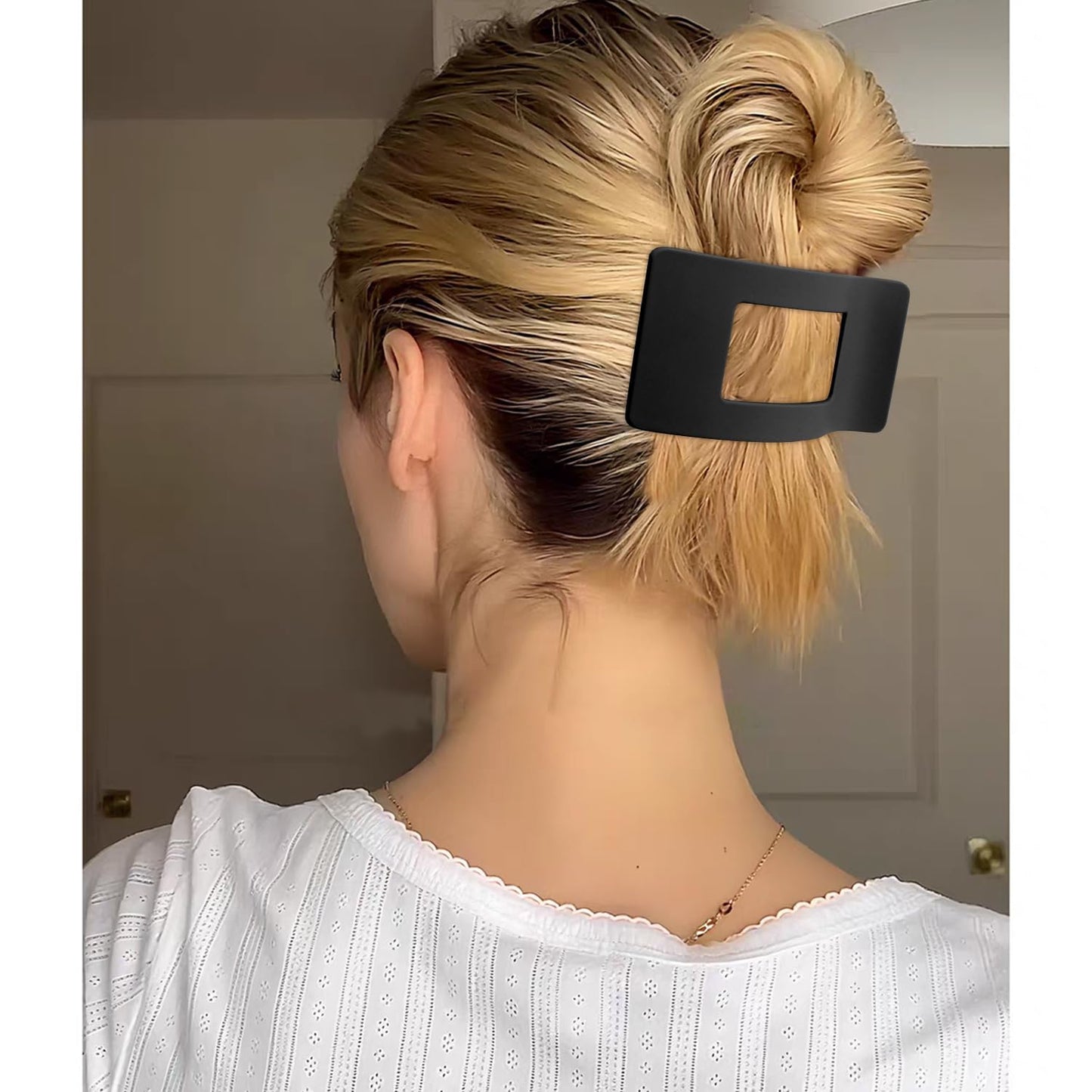 Velscrun Flat Hair Clips for Women Girls, Matte Lay Flat Claw Clips, Strong Hold Large Side Hair Clip All Hair Types, French Duc