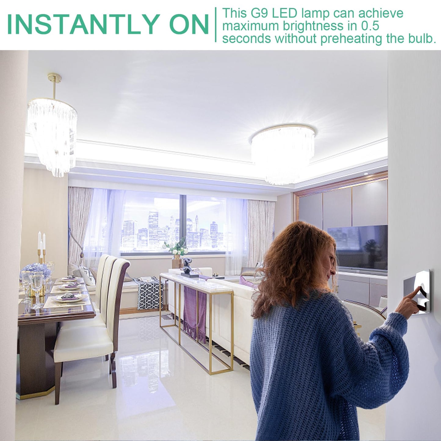 G9 Led Bulb 6W 60W Halogen Equivalent 5000K Daylight White High Brightness 600Lm  Ac120V T4 G9 Bulbs With Long Lifespan For Chandeliers Home Lighting G9 Bi-Pin Ceramic Base Non-Dimmable 6 Pack