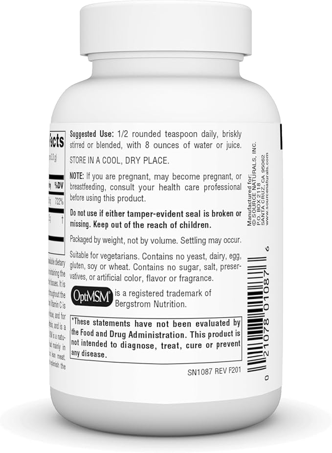 Source Naturals MSM (Methylsulfonylmethane) with Vitamin C - Powder, 4 Ounce