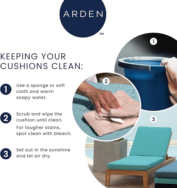 Arden Indoor/Outdoor Seat or Rocking Chair Cushion, 19 x 18, Water Repellent, Rain Proof, Fade Resistant Cushion for Rocking or Dining Chairs Tan Leala