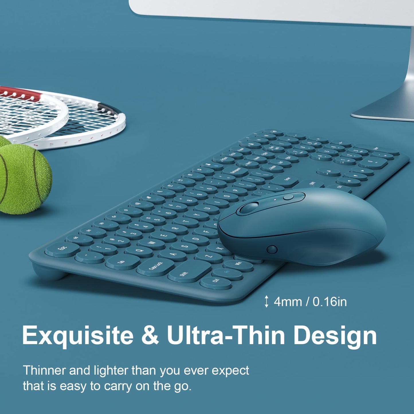 Xtremtec Full Size 2.4G Wireless Keyboard Mouse Combo, Ultra Slim Silent Cute Computer Keyboard With Usb Receiver For Windows, O