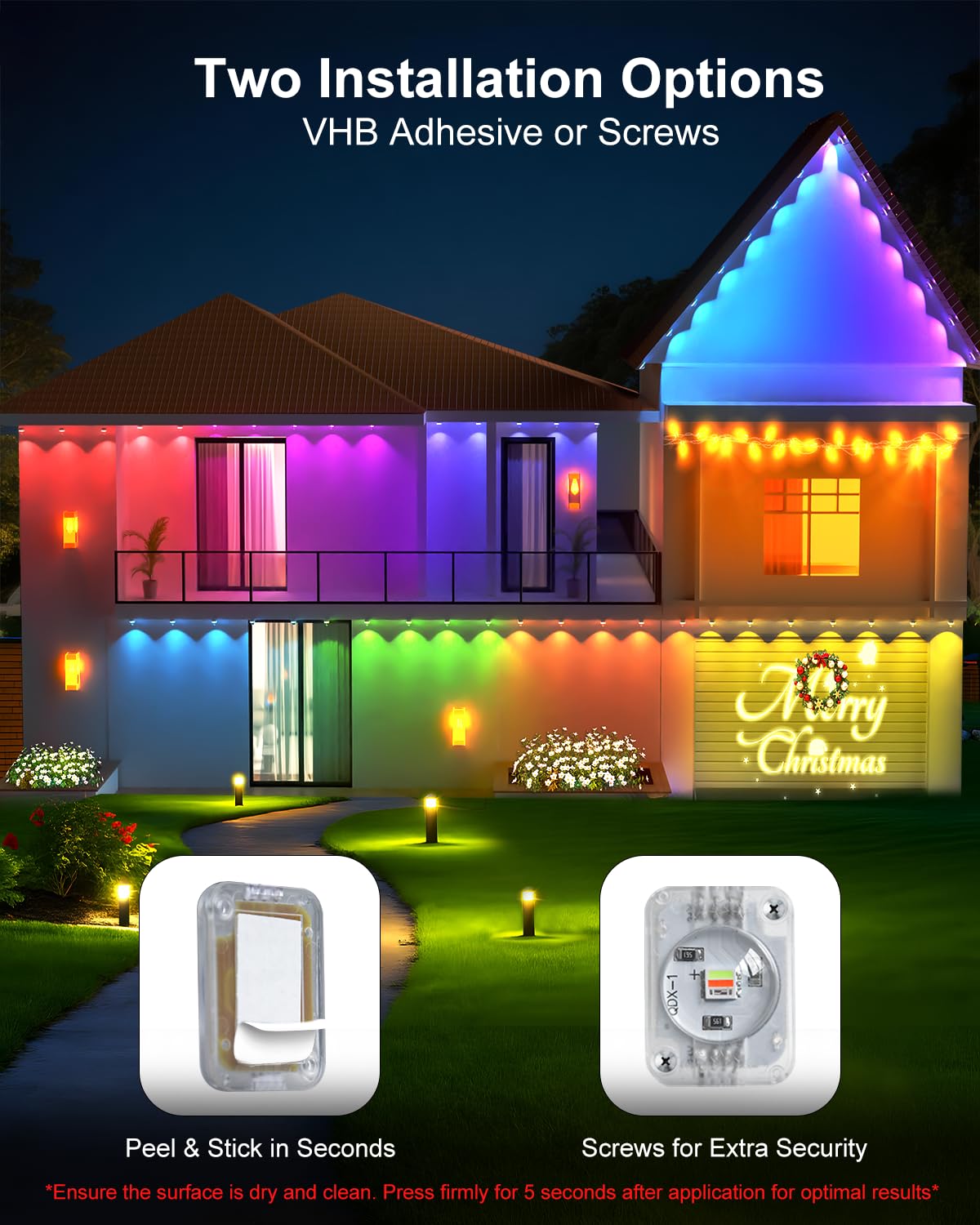 Tropwellhouse Permanent Outdoor Lights For House  100Ft Rgb Smart Led Eave Lights With App & Remote Control  Ip67 Waterproof For Outdoor Decorations Including Halloween  Christmas  And Daily Lighting