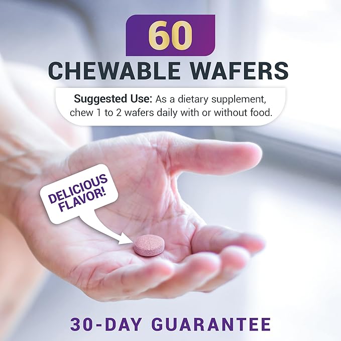 Dr. Berg Chewable Vitamin C Complex - Made with Organic, Non-GMO Berries - 60 Delicious Wafers