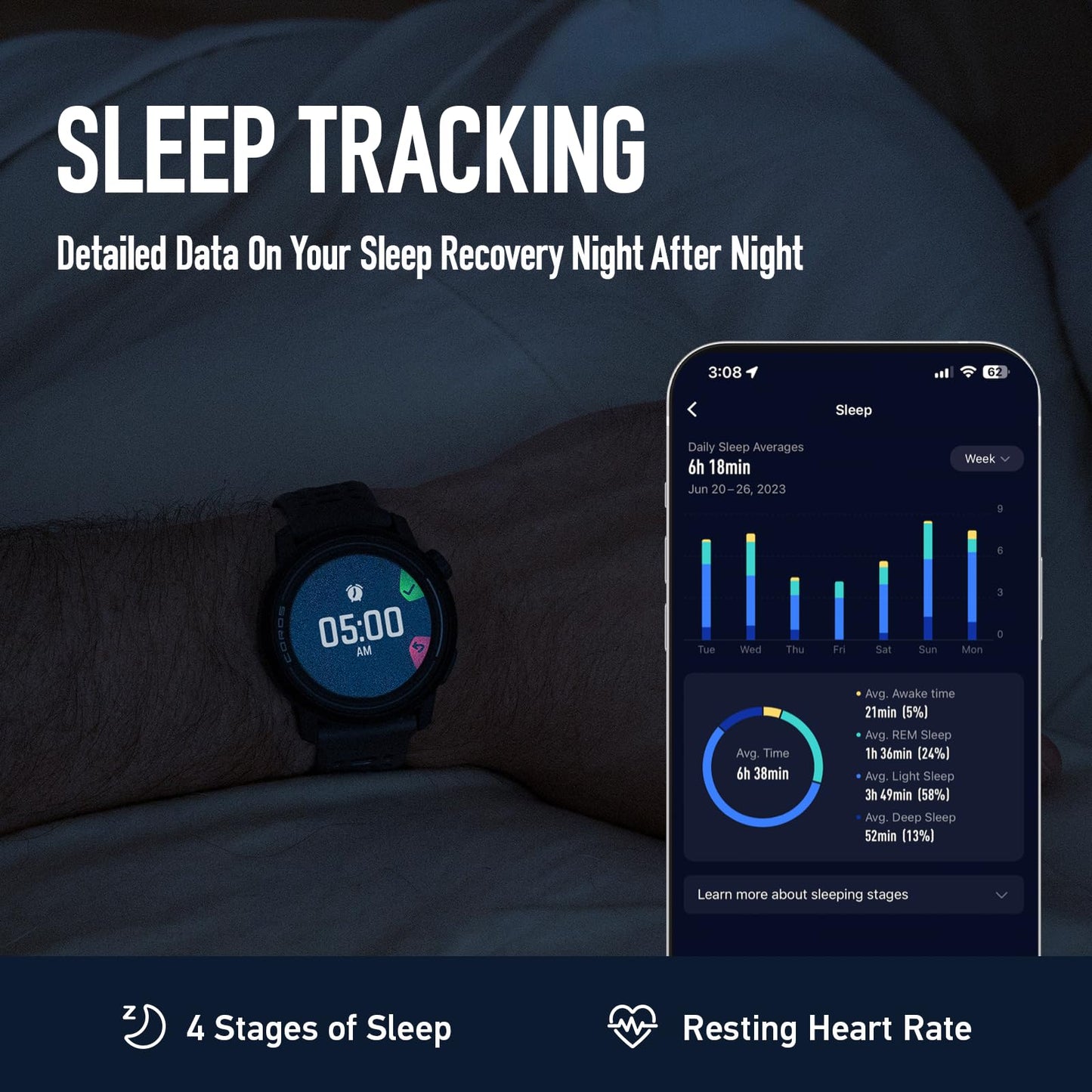 COROS PACE 3 GPS Sport Watch– Lightweight, Comfortable Running Watch, 17-Day Battery Life, Accurate GPS, Heart Rate Monitor, Navigation, Sleep Tracking, Training Plan, Run, Bike, and Ski-Black silicon