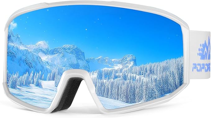 POPOACTI OTG Ski Goggles,100% UV Protection,Anti Fog,Polarized Ski Snowboard Goggles for Men Women Adult