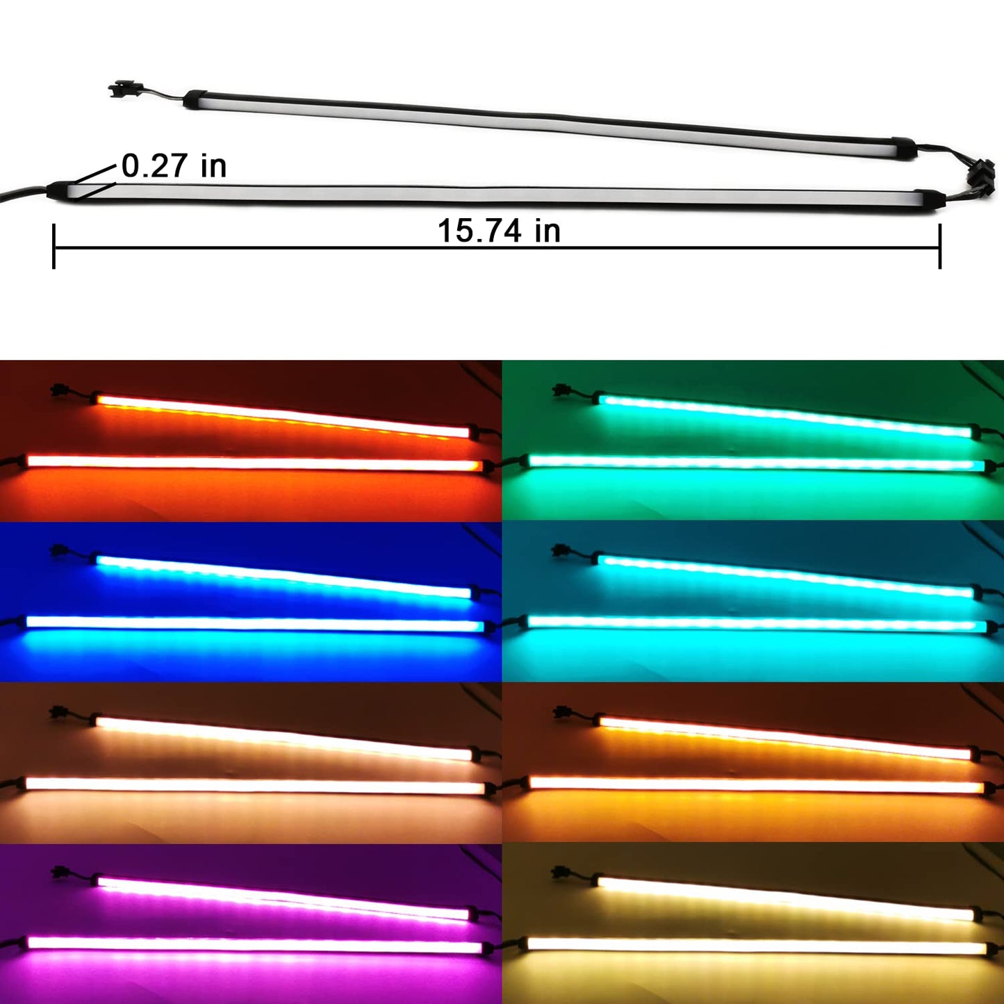 airgoo NEON RGB LED Strip for PC, 12V 4-Pin, Silicone Rubber, Model AG3MCL0001, Neon RGB, Includes 12 Magnetic Brackets