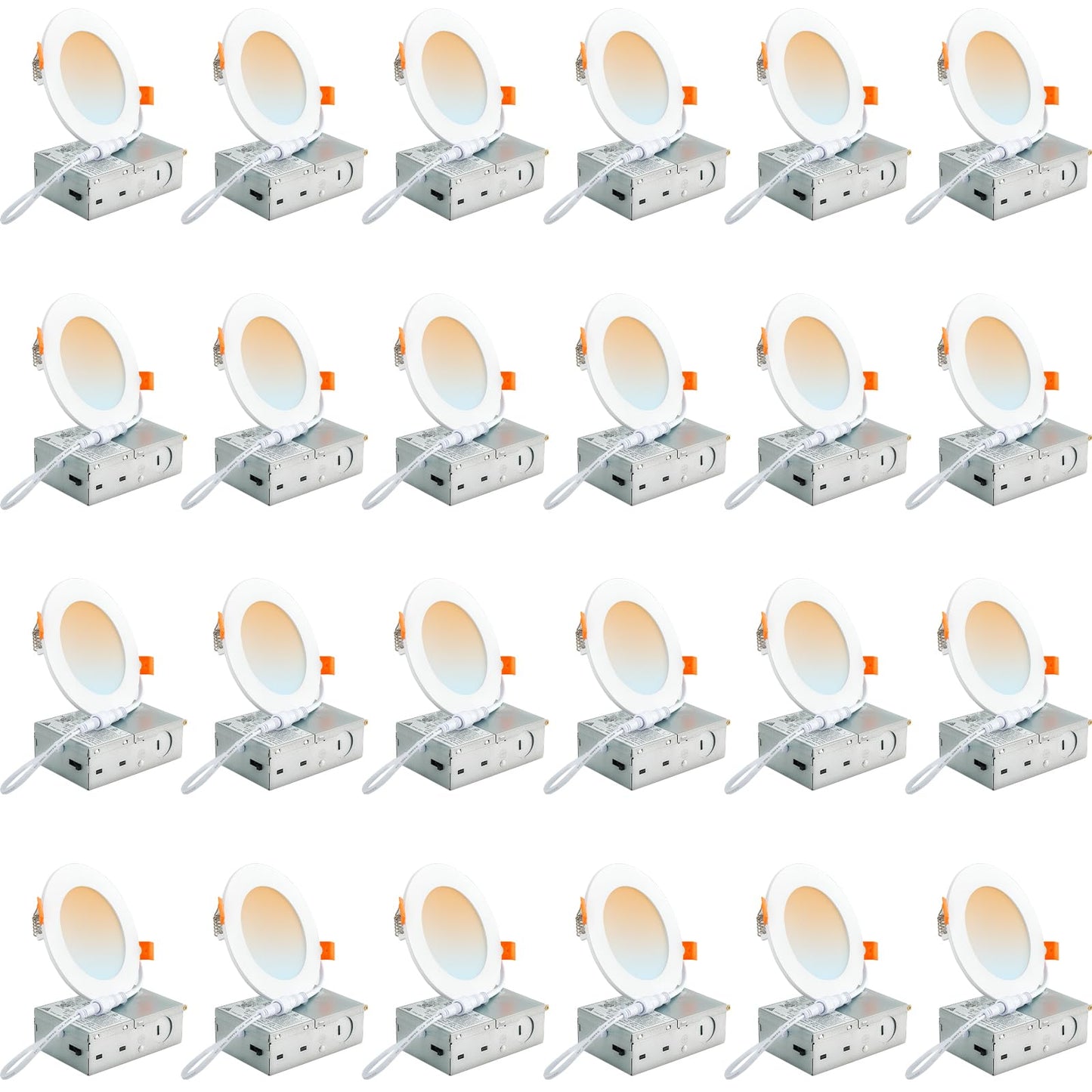 Dllt Led Recessed Ceiling Light: 24 Pack 4 Inch Recessed Lighting For Kitchen - 5Cct Dimmable Canless Wafer Downlight For Living Room - 900Lm Brightness 9W Led Can Lights For Bedroom Etl Fcc