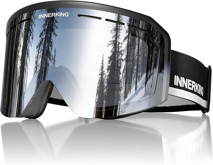 Innerking Ski/Snowboard Goggles OTG for Men Women & Youth - Over Glasses Snow Sports Goggles Anti Fog 100% UV400 Protection