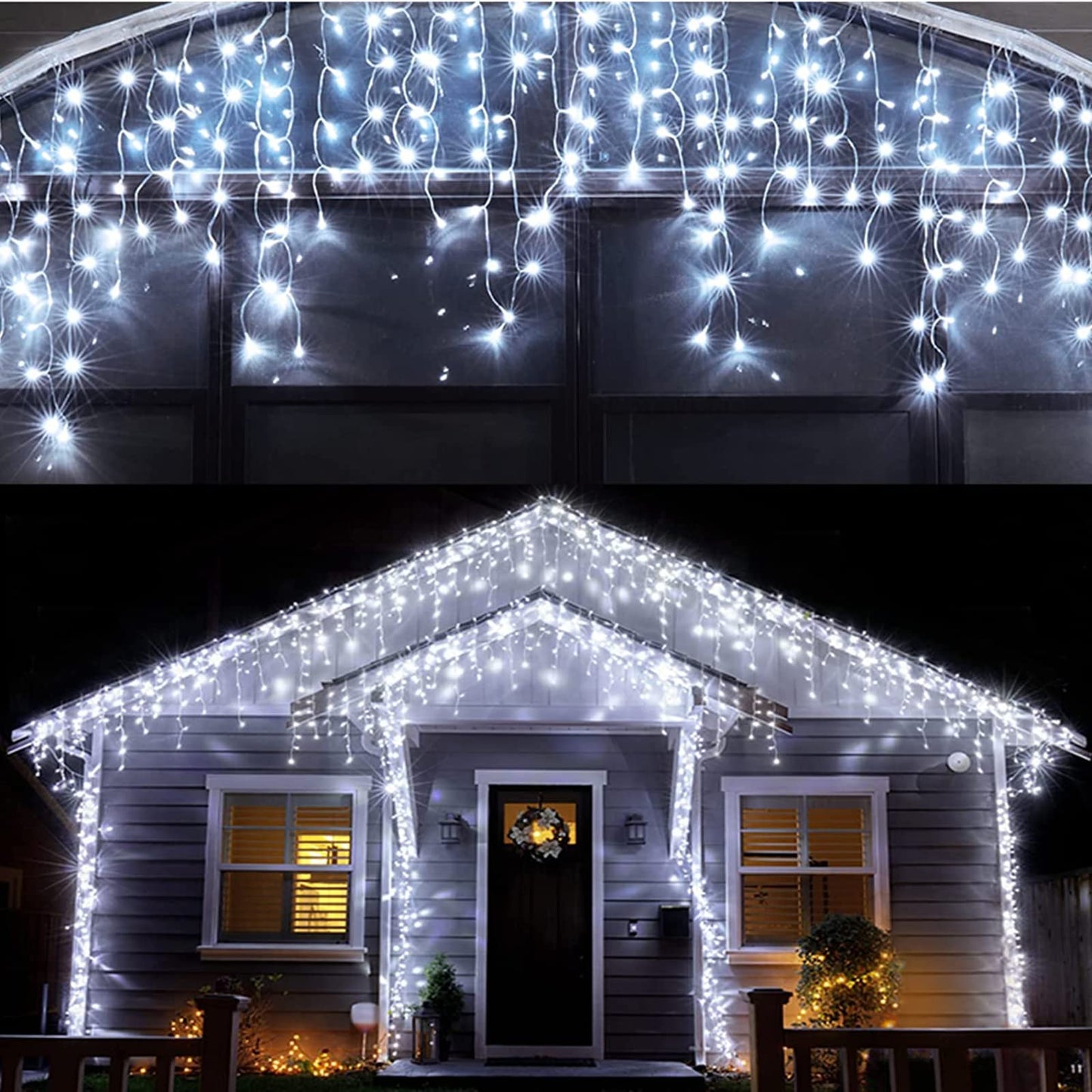 Kiflytooin Led Christmas Lights - 400 Led, 8 Modes, Waterproof, Cool White, Model Gp-Sw290Dc0209, Indoor/Outdoor Hanging Decorations