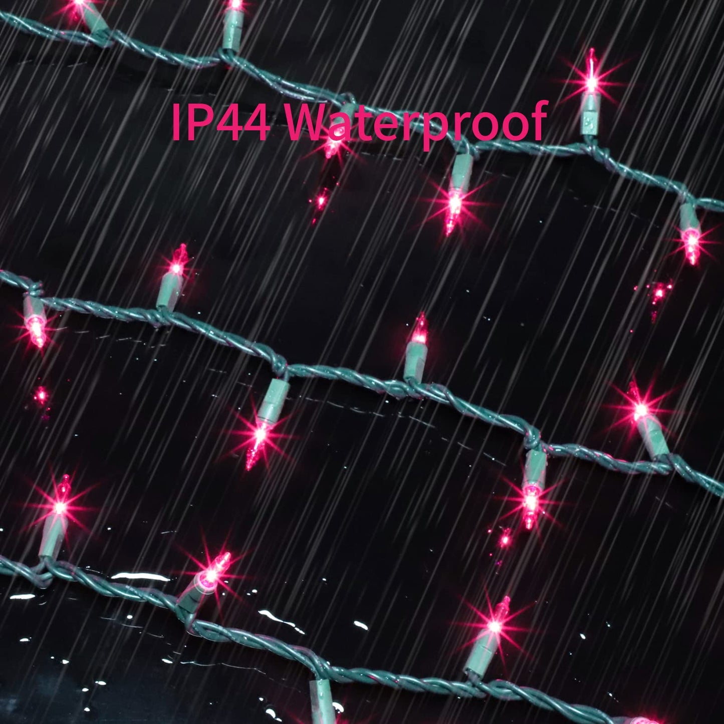 Glownova Green Wire  Pink Incandescent Bulb 300 Mini String Lights For Indoor Christmas Tree Garland Birthday Wedding Party Festival Decoration