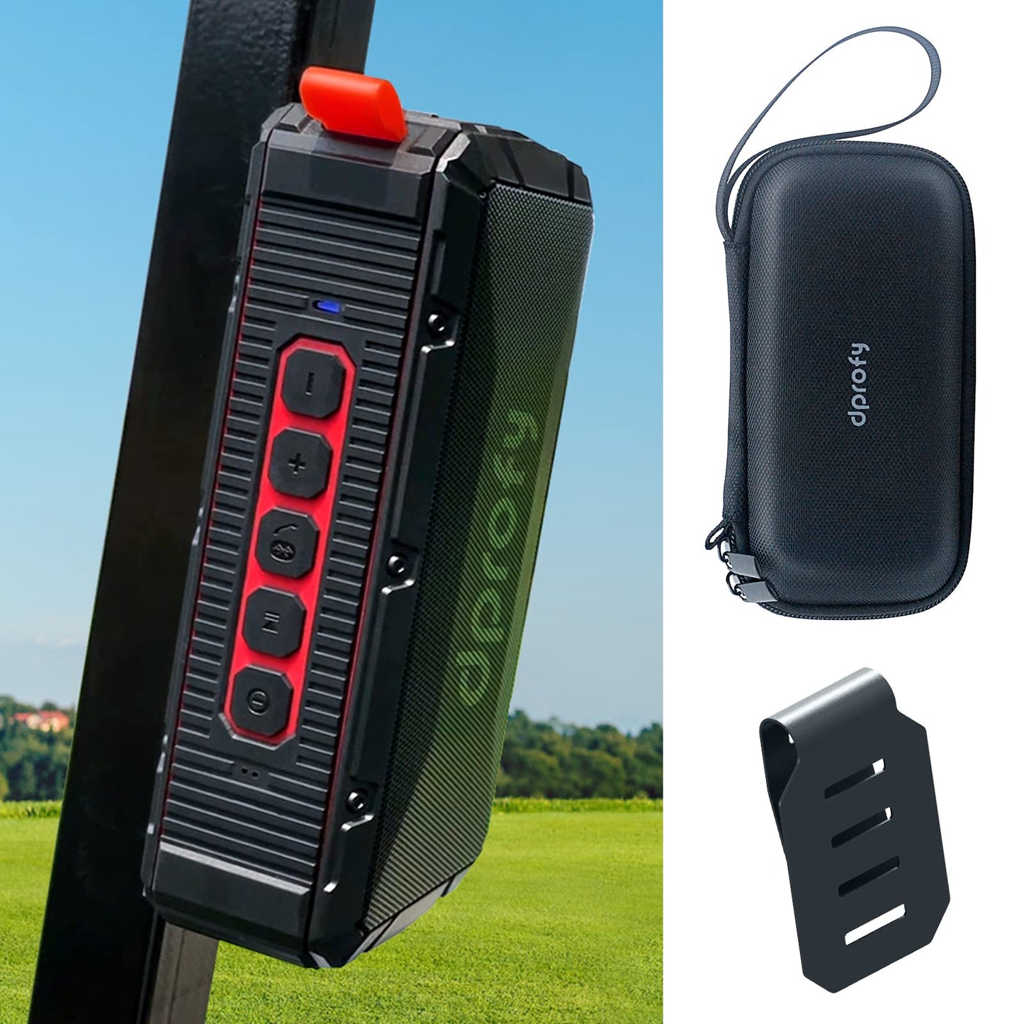 Pro Portable Magnetic Bluetooth Speaker - Wireless Waterproof IPX6/Shockproof - 3rd Gen Magnetic Speaker for Golf Cart - 24 Hr P