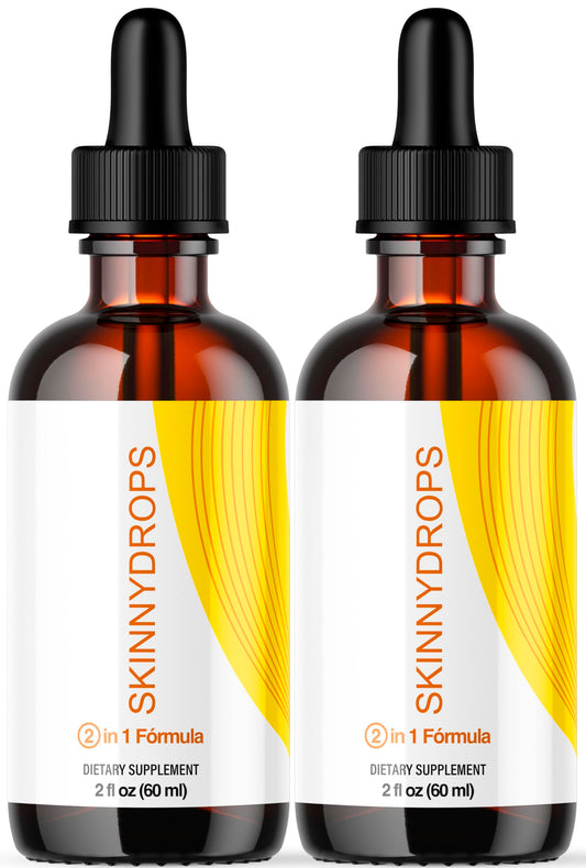 (2 Pack) SkinnyDrops Body Balancing Drops, 2 in 1 Formula, Vitamin B12 Advanced Formula, for 2 Months