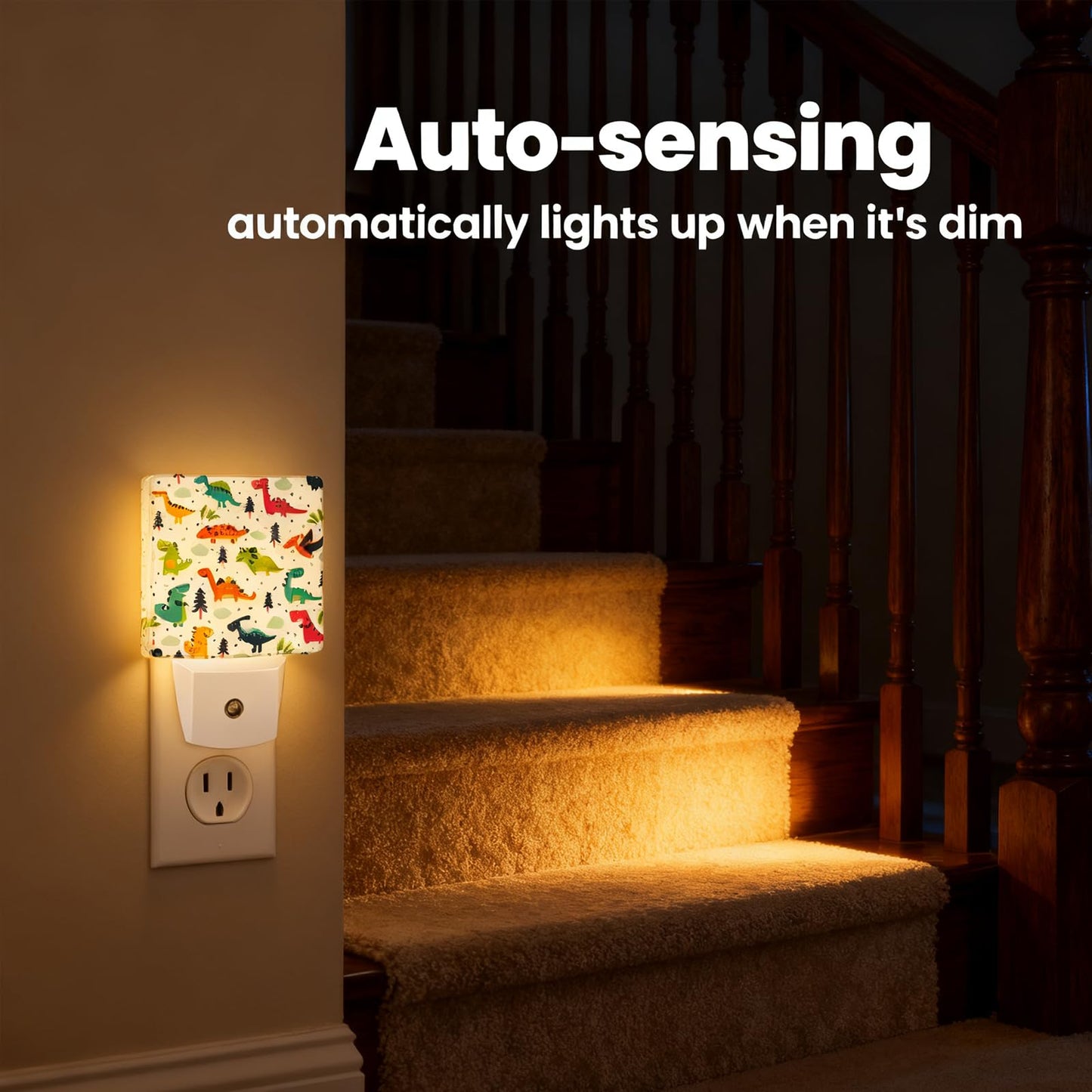 Caifujiqi Night Light - Dusk to Dawn Smart Sensor LED Lamp, Starfish 4 Model, Energy Efficient, White, for Bedroom, Bathroom, Kitchen, Hallway