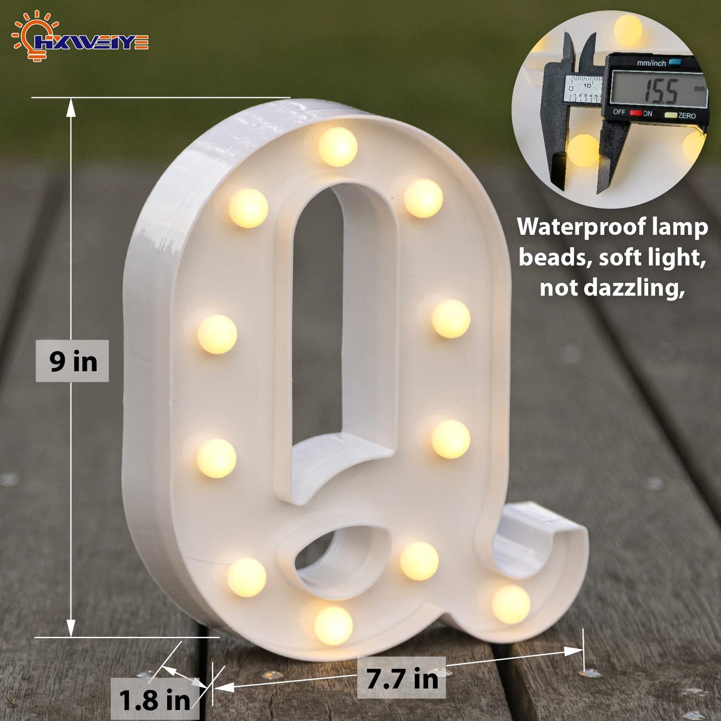 Hxweiye Led Marquee Letters Sign - Light Up Alphabet & Numbers 0-9, Warm White, Battery Powered, Perfect For Parties & Anniversaries