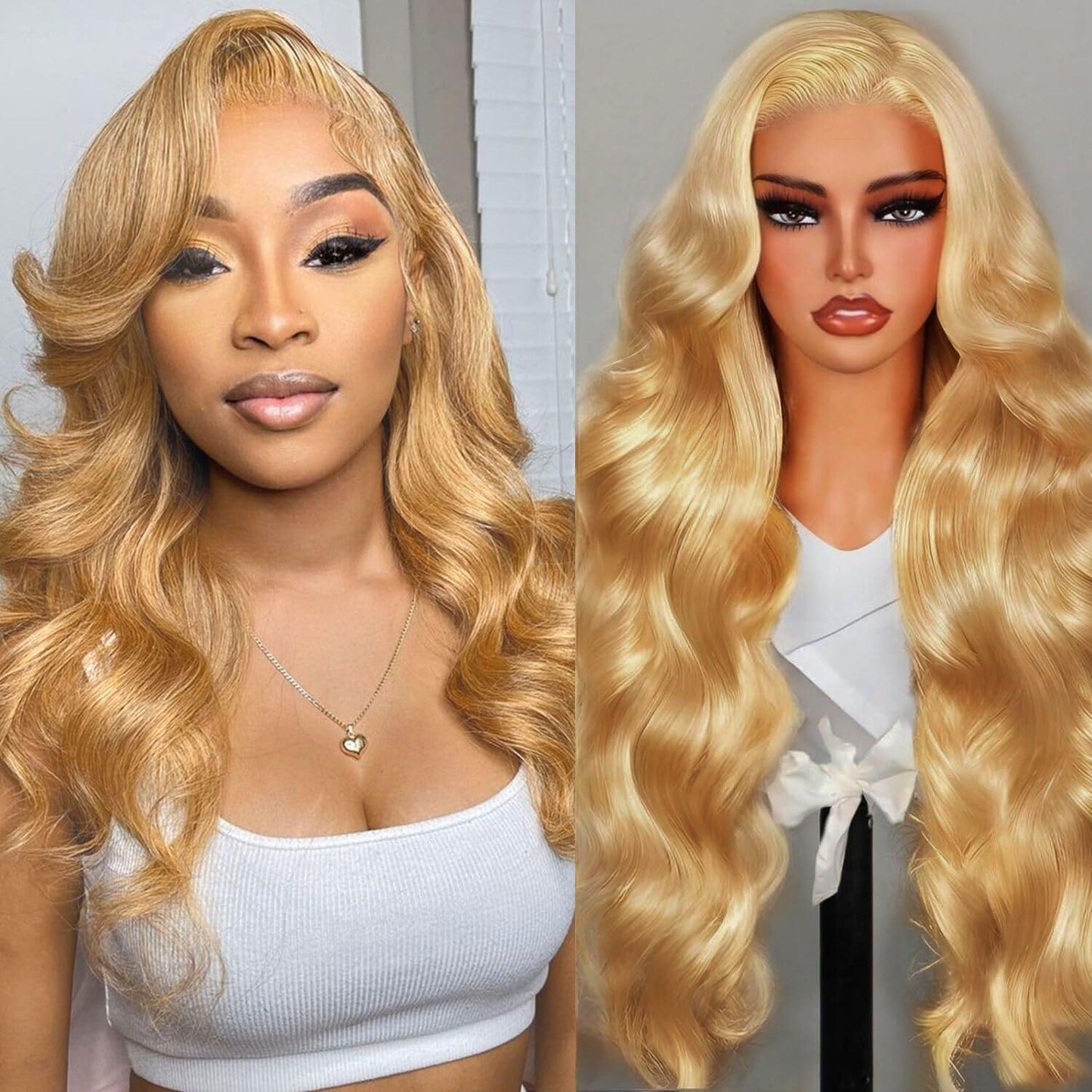 Shciyair Honey Blonde 200 Density 13x4 Body Wave HD Lace Front Wigs Human Hair Pre Plucked Honey Blonde Wig Human Hair HD Lace F