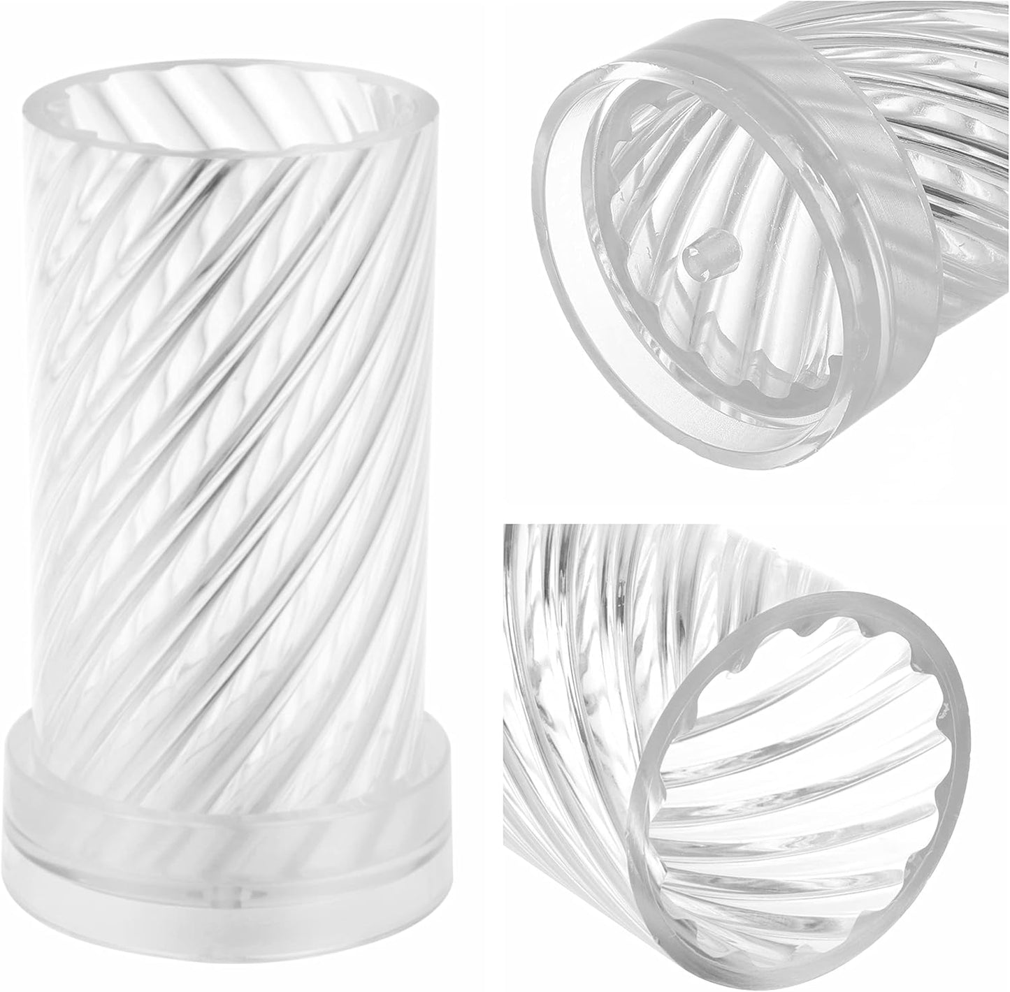 MILIVIXAY 2PCS Spiral Shape Candle Molds - Pillar Candle Molds for Candle Making -Including 60 Ft Wicks,50pcs Wick Stickers, 1pc Wick Leader Wire and 2pc Wick Holders.