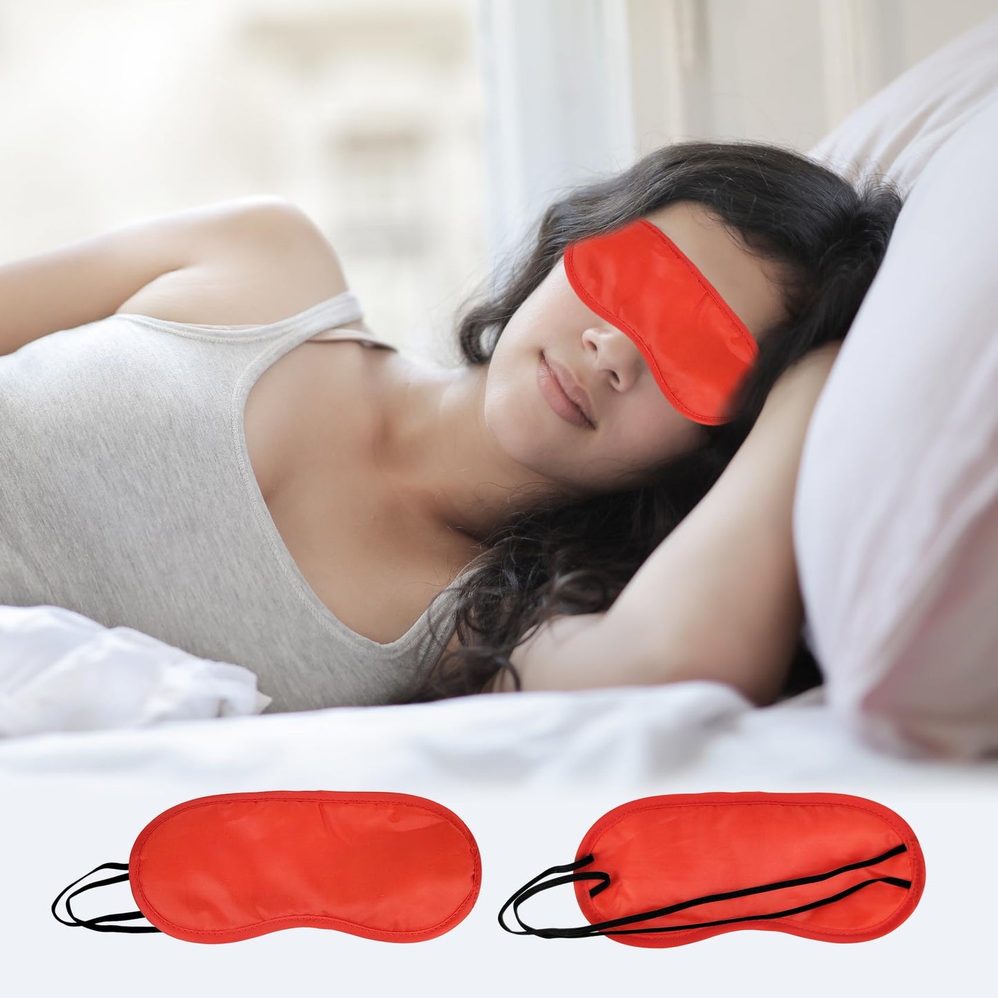 5 Pack Eye Sleep Masks, Sleep Covering, Eye Blinderfold for Sleeping,Travel, Party Games, Supply (Black)