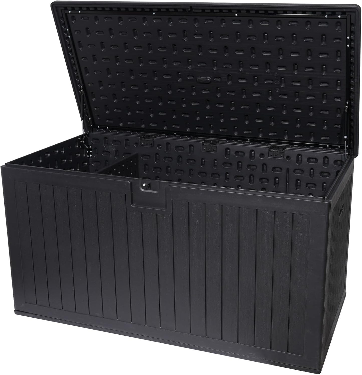 230 Gallon Outdoor Storage Box Waterproof, Extra Large Plastic Outside Deck Box Weatherproof, Resin Patio Storage Bin with Lock and Lids for Pool Equipment and Cusion