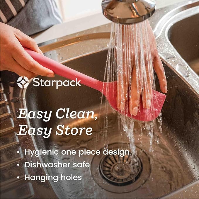Starpack 'The All Rounder' Premium Silicone Spoonula Spatula - Up to 600°F Heat Resistant Spatula Spoons - Best Silicone Spoonulas - Rubber Spoon Spatulas - Kitchen Spoon Spatulas for Cooking