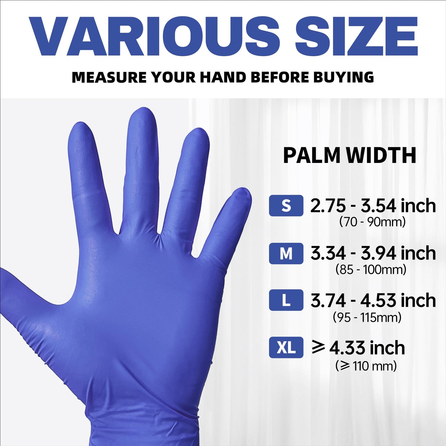 Beastek Nitrile Exam Gloves, 4.0 Mil 100 Pcs Powder-Free Latex-Free Medical Cooking Food-Safe Disposable Gloves, Blue Violet (Small)