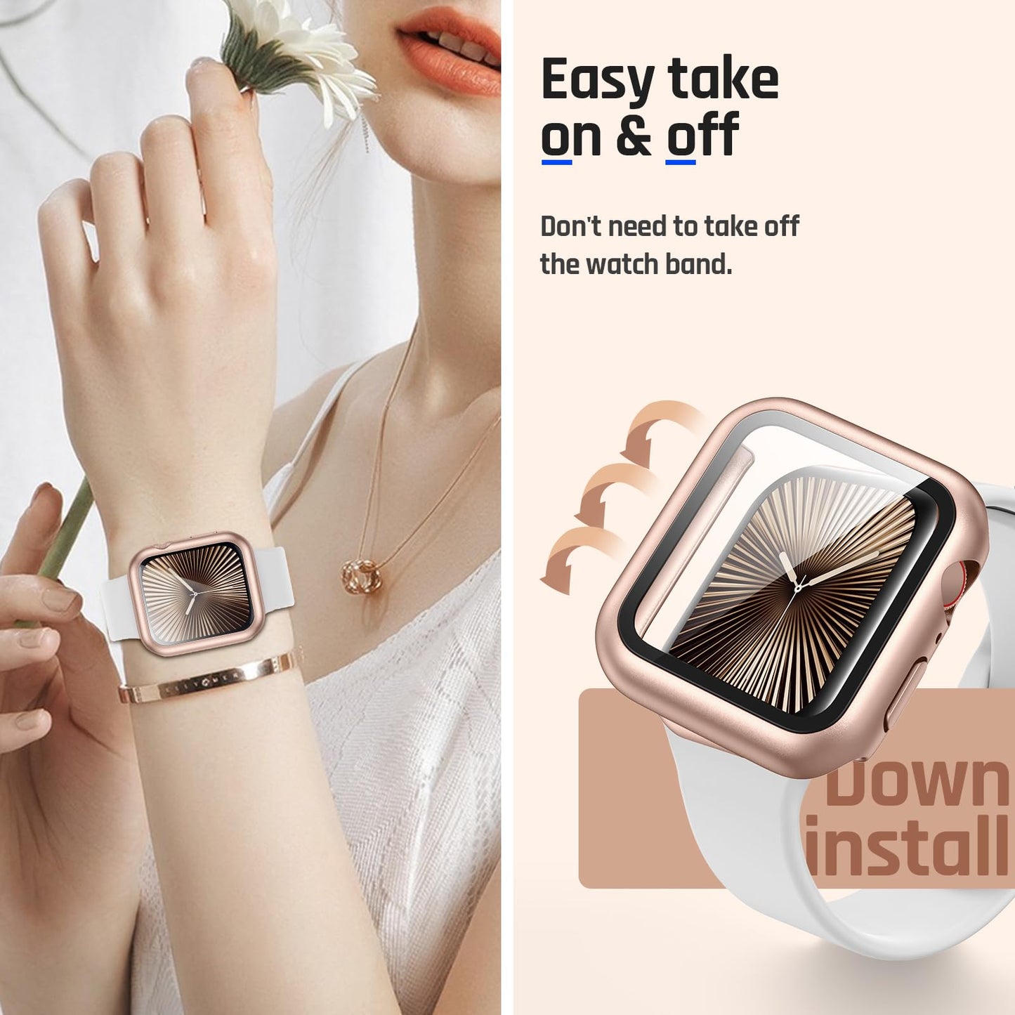 Goton Waterproof Case Compatible for Apple Watch Series 11/10 Screen Protector 42mm, Hard Bumper with Tempered Glass for iWatch 11 Cover 42 mm