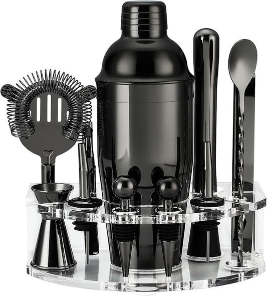 Bartender Kit Cocktail Shaker Set, Stainless Steel Cocktail Kit with 12 Piece Bar Accessories, 25oz Shaker Bar Set Drink M...