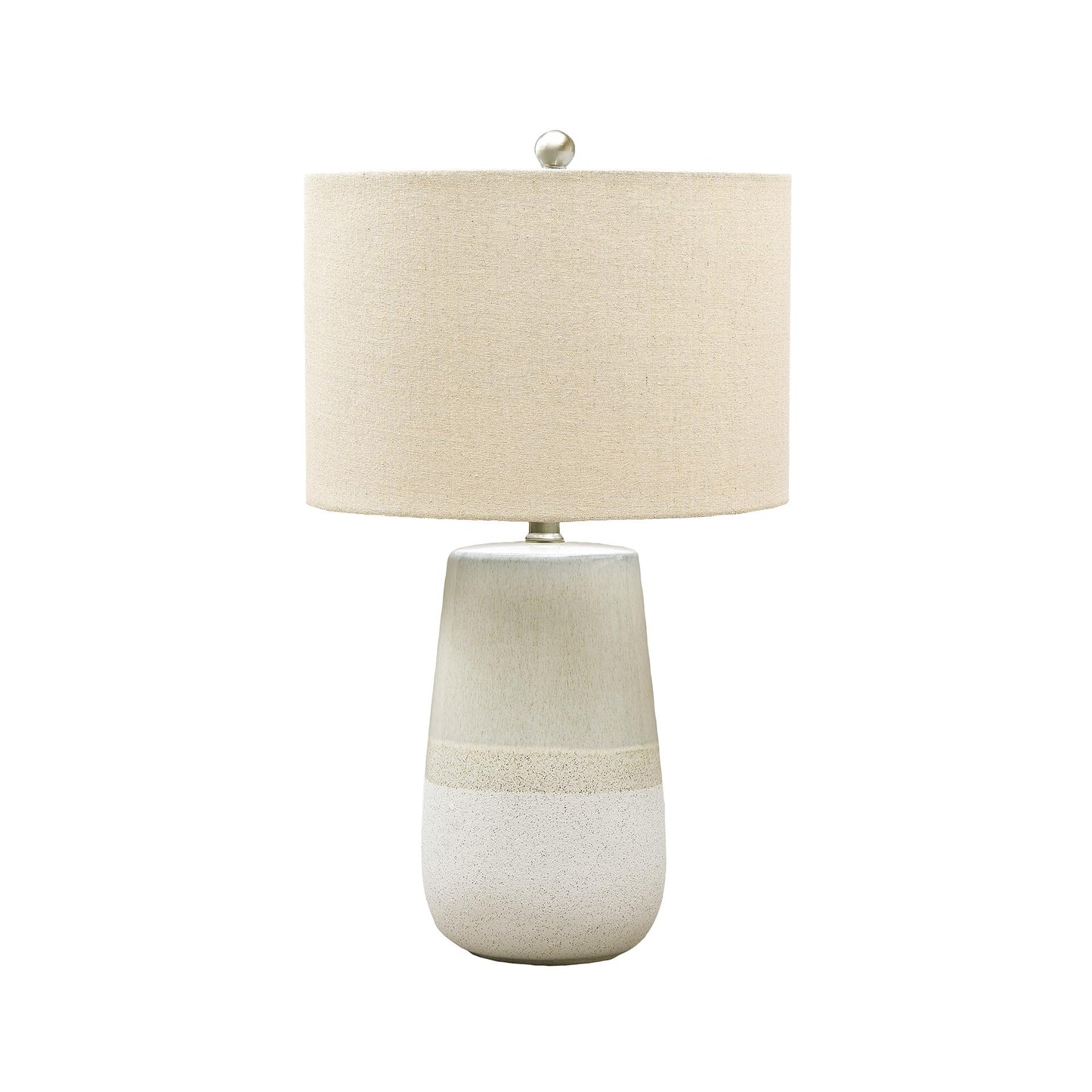 Signature Design By Ashley Shavon Table Lamp, 27 Textured Ceramic, Beige & White, Model L100724