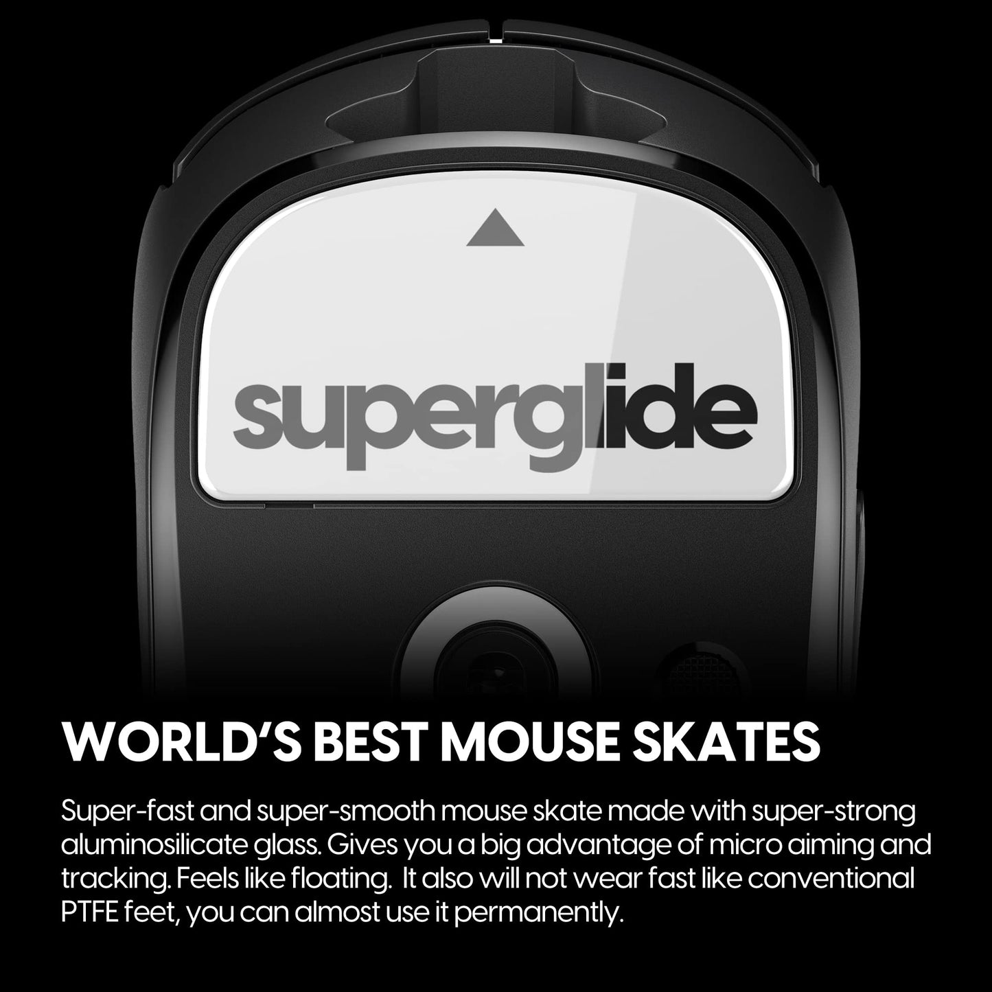 Superglide Glass Mouse Skates for Logitech G Pro X Superlight (Type-S, White) - Ultra Smooth Glide, Polished Round Edge, Compatible with G Pro Superlight 2, Superlight Mouse Skates