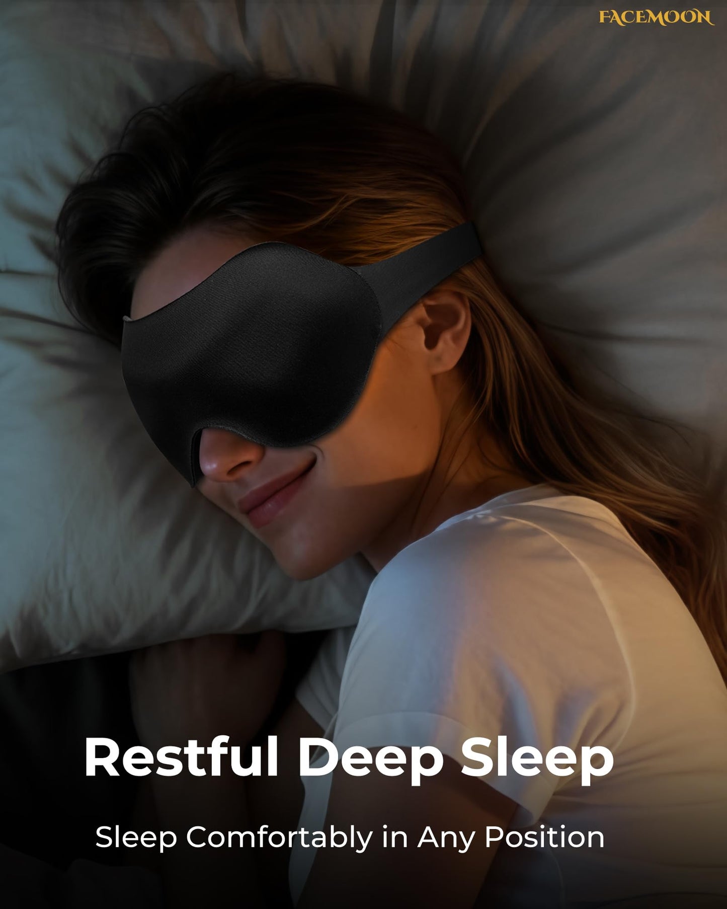 Eye Masks for Sleep Light Blocking: Lightweight 3D Contoured Sleep Mask for Men - Zero Pressure Blindfold Airplane Travel Essentials - Perfect for Night Shift Meditation College Dorm (Black)