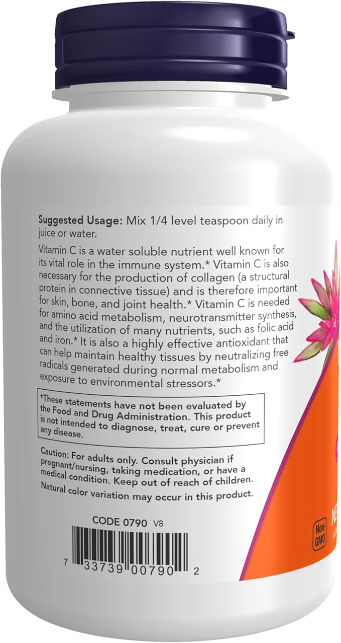NOW Supplements, Vitamin C Crystals (Ascorbic Acid) Powder, Antioxidant Protection*, 8-Ounce (Pack of 2)