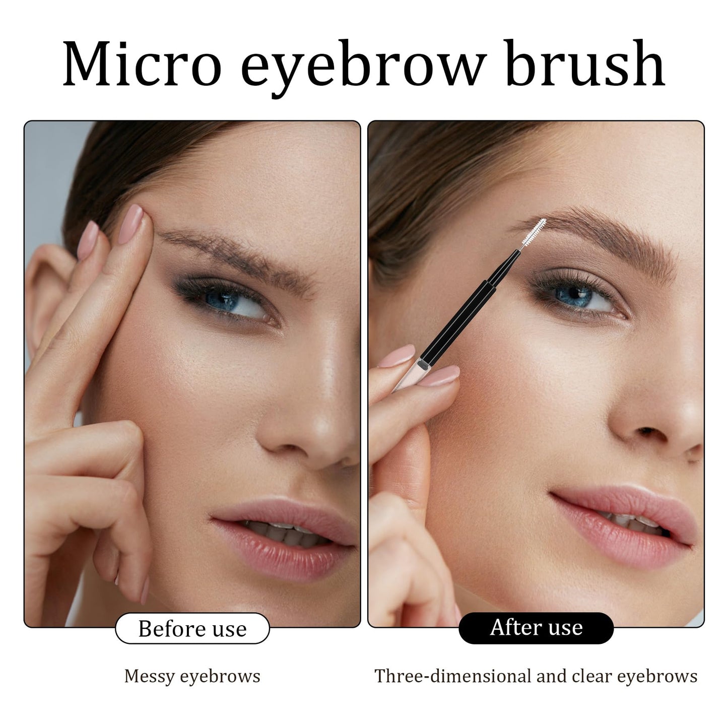 100Pcs Micro Eyebrow Brush Set with Cap - Multifunctional Brow Lamination Tools for Eyelash and Eyebrow Extensions Tool