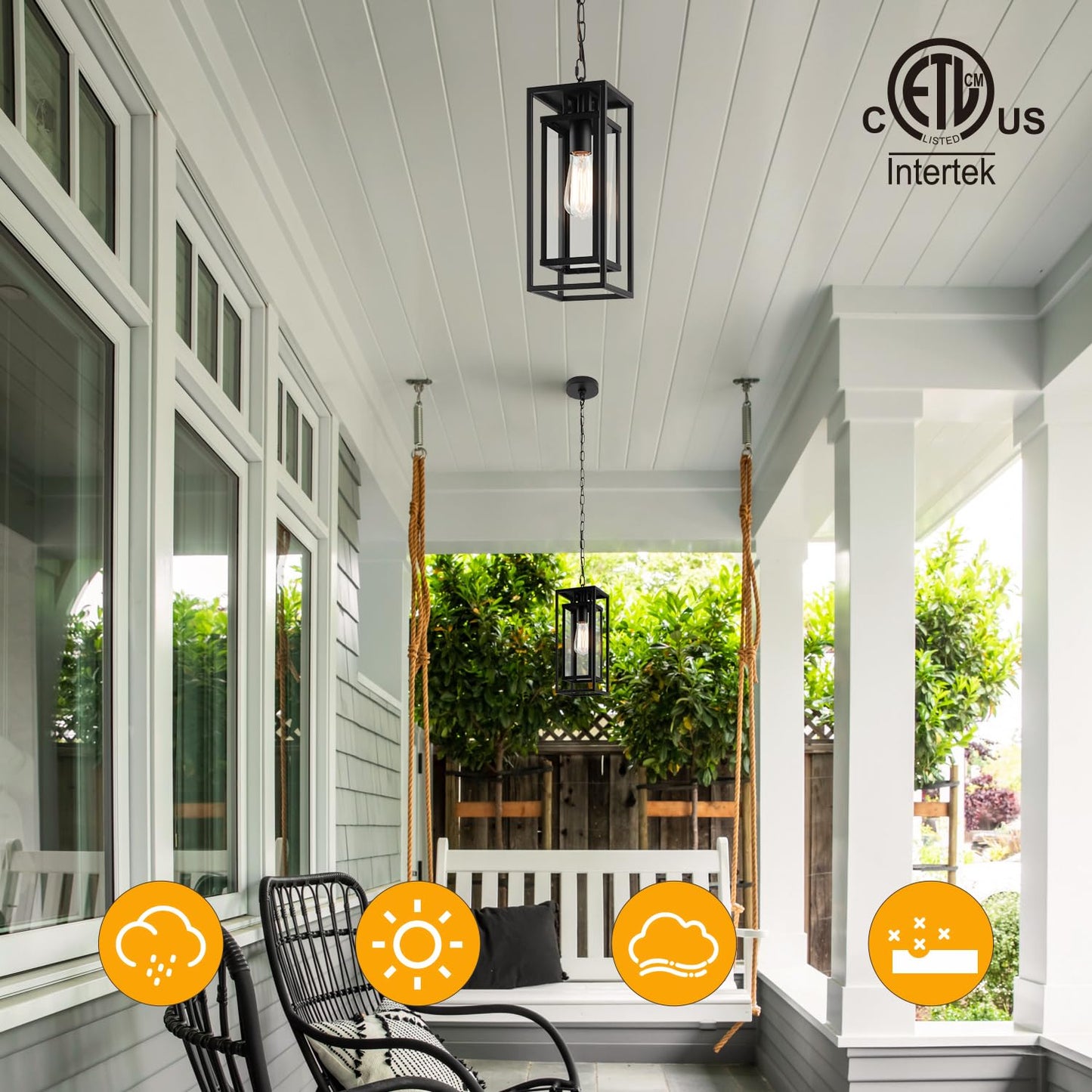 Mirrea 14 Outdoor Pendant Lights For Front Porch Hanging Lamps For House Outside Lighting Fixture For Patio Exterior Chandelier For Entryway Ceiling Lanterns For Gazebo
