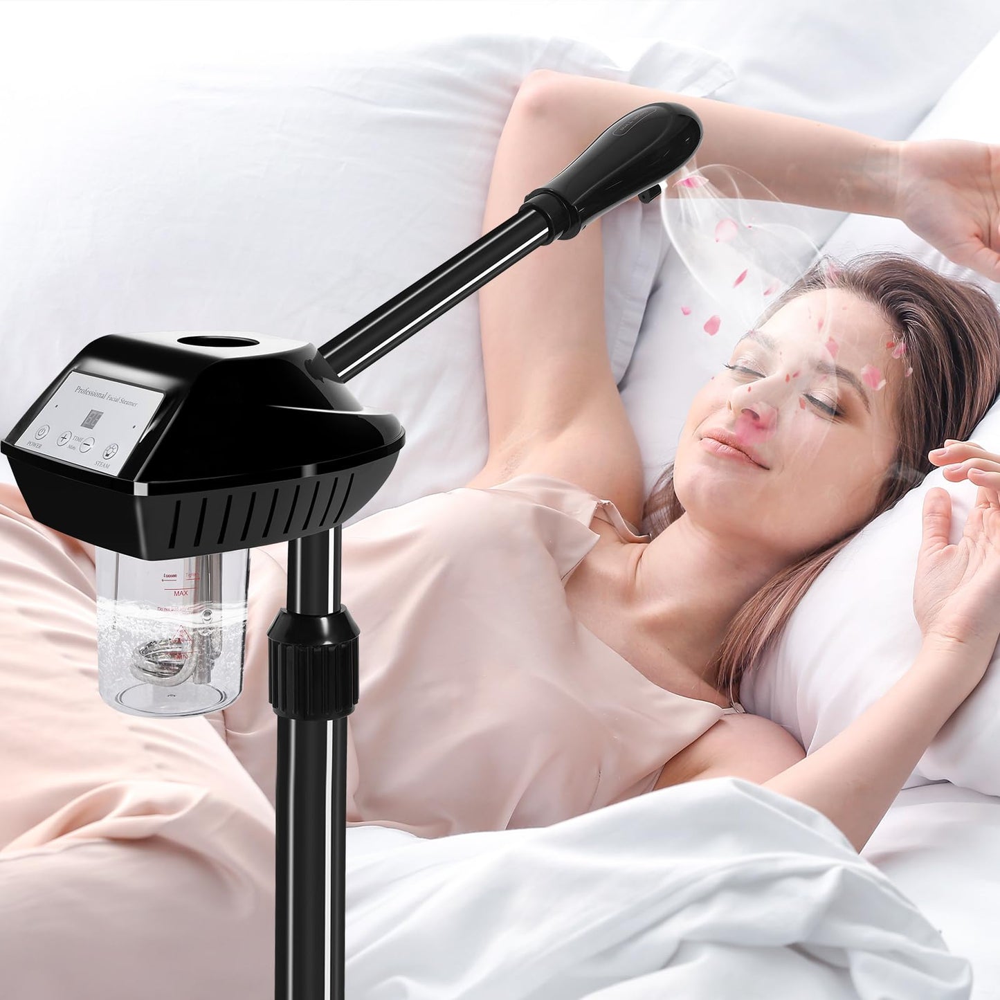 LKT COBTAC Professional Face Steamer on Wheels,Ozone Face Steamer for Deep Facial Cleansing