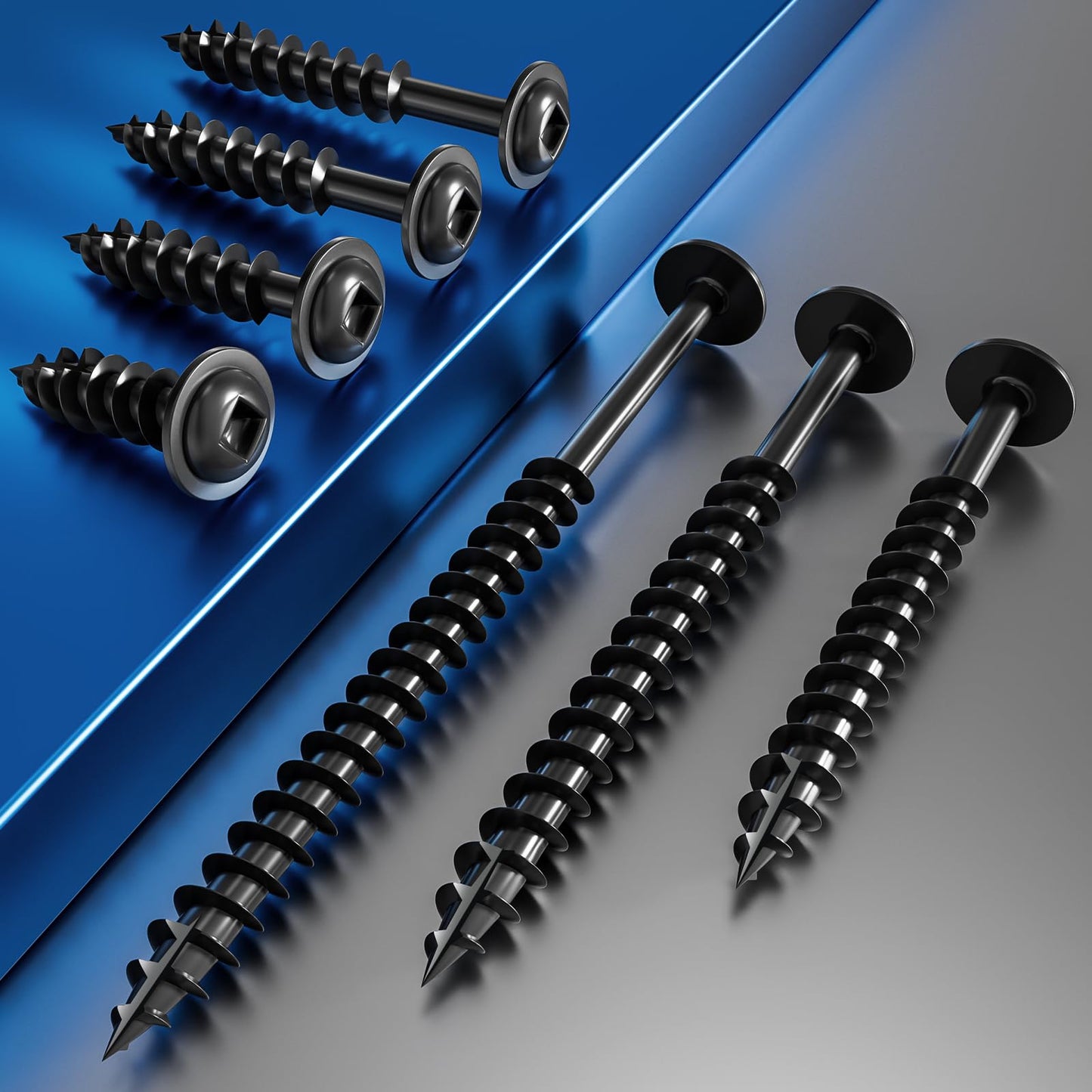 Wensilon (Black) Pocket Hole Screws # 8 * 3/4 "200pcs 1lbs Square Hole Wood Screws and Round Head Square Hole self Tapping Screws are Suitable for Wooden use.150MM,60MM Drive bit Included.
