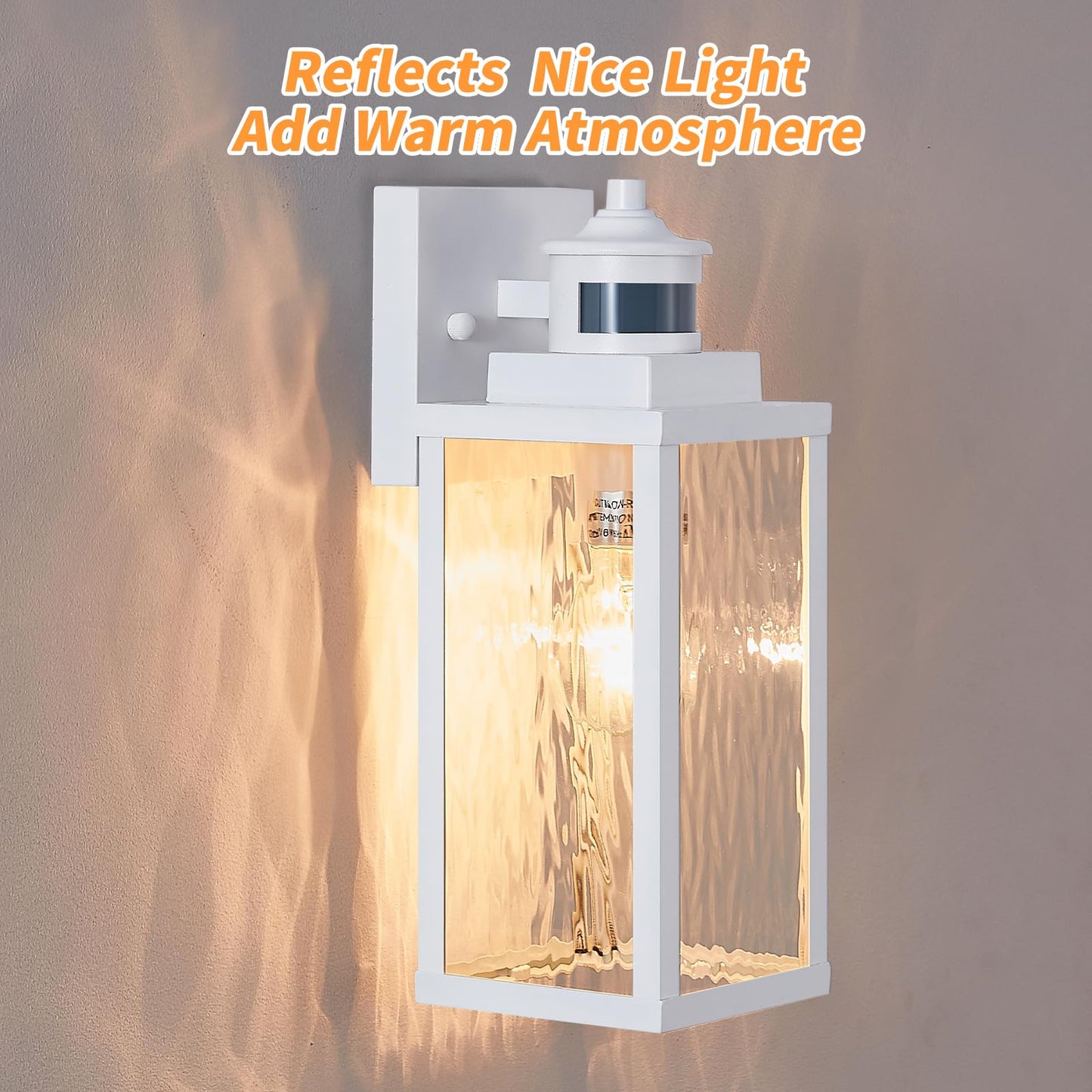Mdenlt 2 Pack White Motion Sensor Outdoor Wall Lights Updated Dusk To Dawn Outdoor Lighting  Exterior Light Fixtures Wall Mount Waterproof Porch Light Outside Lights For House