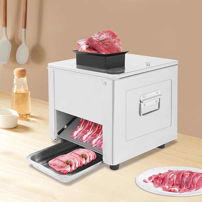 850W Electric Meat Cutter Machine 5mm Electric Meat Slicer Shredded Cutting Machine, 330lb/h Stainless Steel Food Cutting Slicer for Family and Commercial Use (Meat thickness: 5mm)