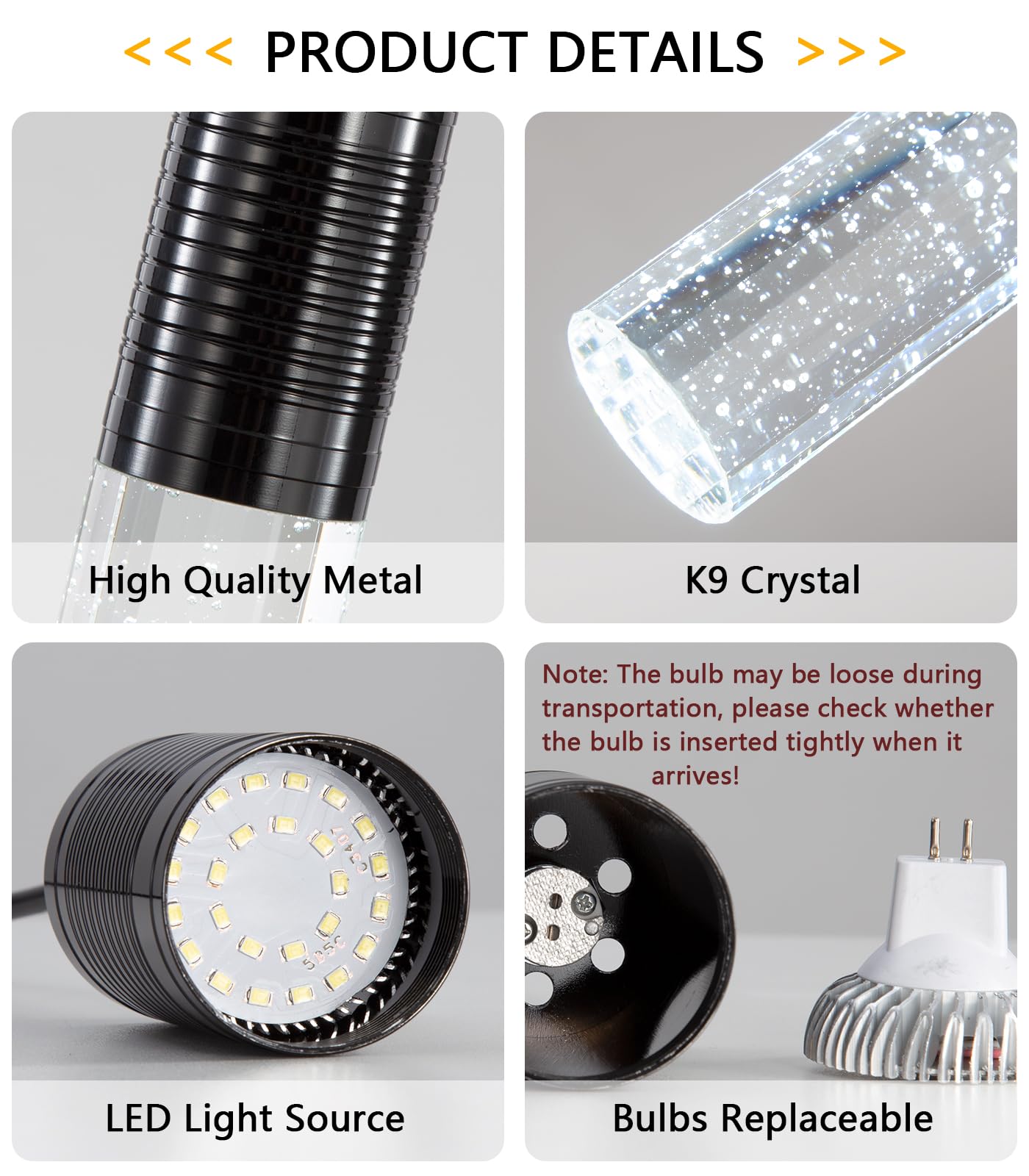 Dolria 3-Lights Pendants Light For Kitchen Island Chandeliers Dining Room Pendant Lighting Fixture Bubble Crystal Ceiling Hanging Lights Bedroom Island Kitchen 6000K White Light Fixtures Black