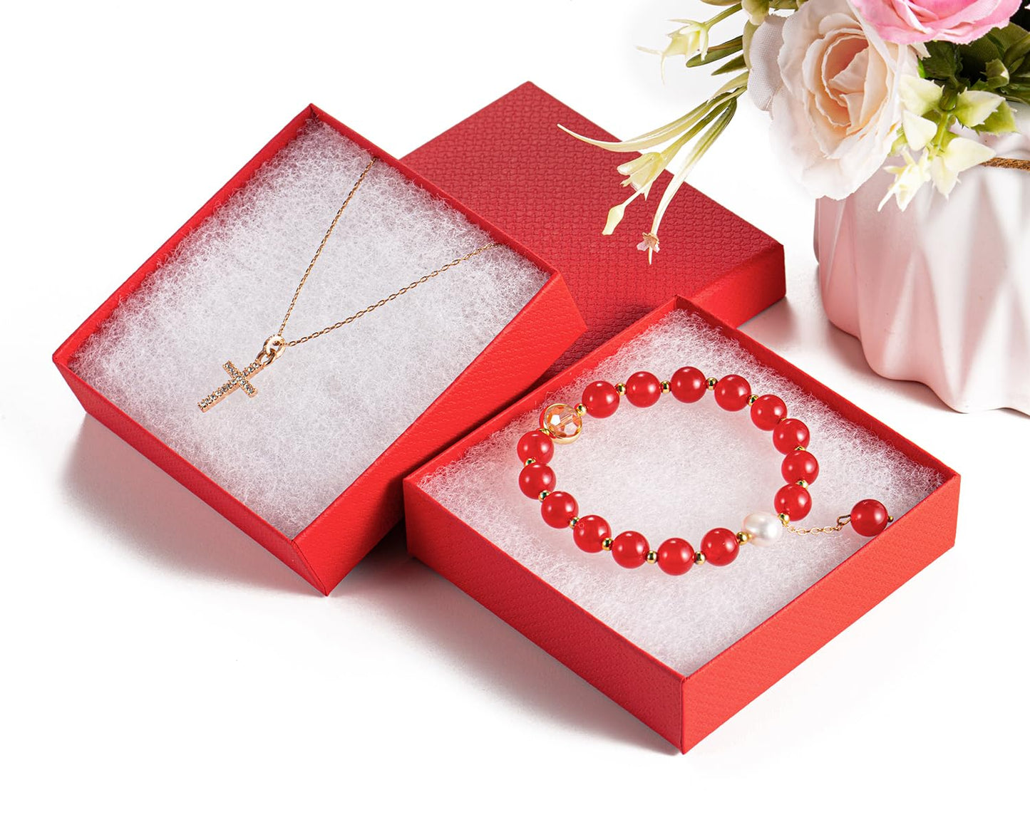 GEFTOL Jewelry Gift Boxes 40 Pack 3.5x3.5x1 Inch Cardboard Jewelry Boxes,Small Gift Boxes for Jewelry Earrings Necklaces Handmad