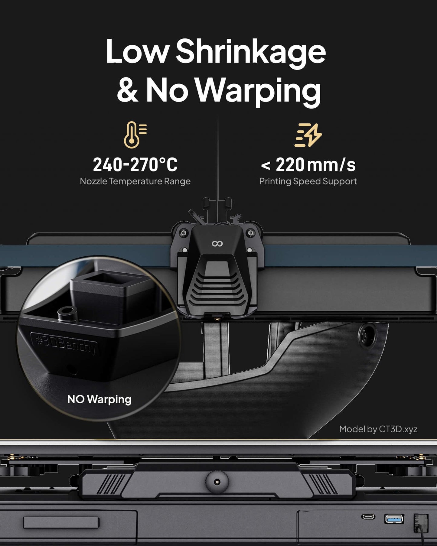 ELEGOO Carbon Fiber PETG Filament 1.75 mm Gray 1KG, High Strength & Rigidity PETG-CF 3D Printing Filament, Abrasion Resistance for Functional Parts, 1KG(2.2lbs) Spool Fits for Most FDM 3D Printers