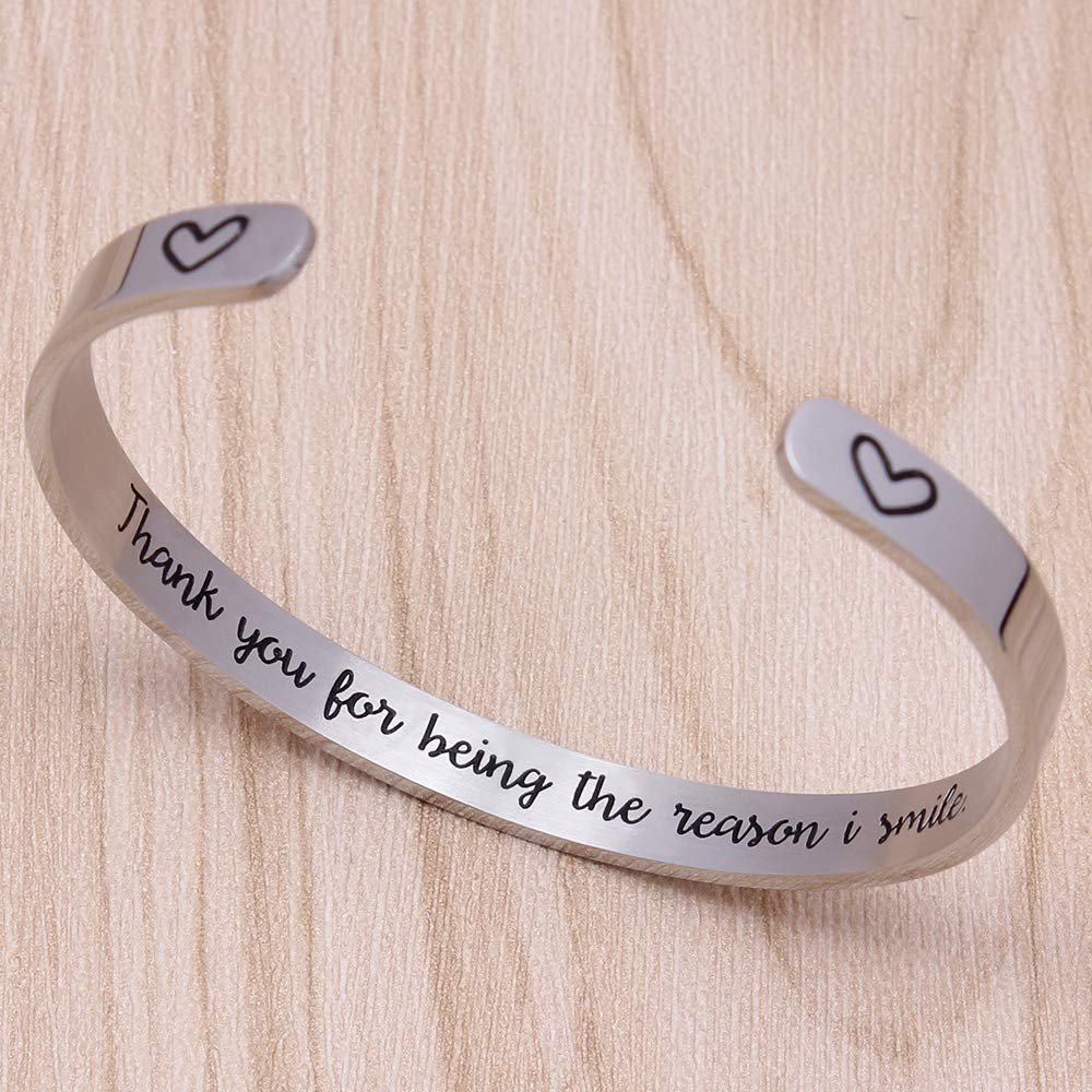 Btysun Bracelets for Women Inspirational Gifts for Women Motivational Birthday Cuff Bangle Friendship Personalized Mantra Jewelr