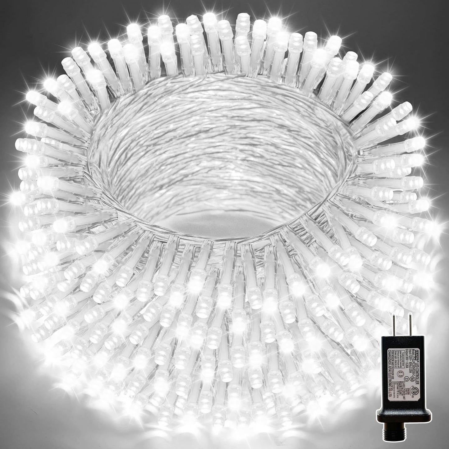 Lamphome 33Ft Christmas Decorative Mini Lights  100 Led Transparent Wire Fairy Starry String Lights Plug In  11 Lighting Modes  For Indoor Outdoor Xmas Tree Wedding Party Decoration (White)