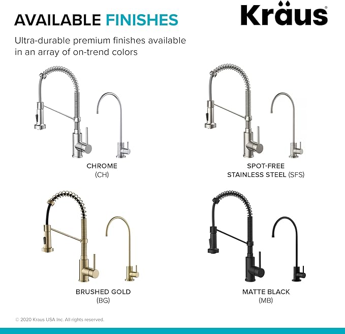 Kraus KPF-1610-FF-100SFACB Bolden Commercial Style Pull-Down Kitchen Purita Water Filter Faucet Combo, Spot Free Antique Champagne Bronze
