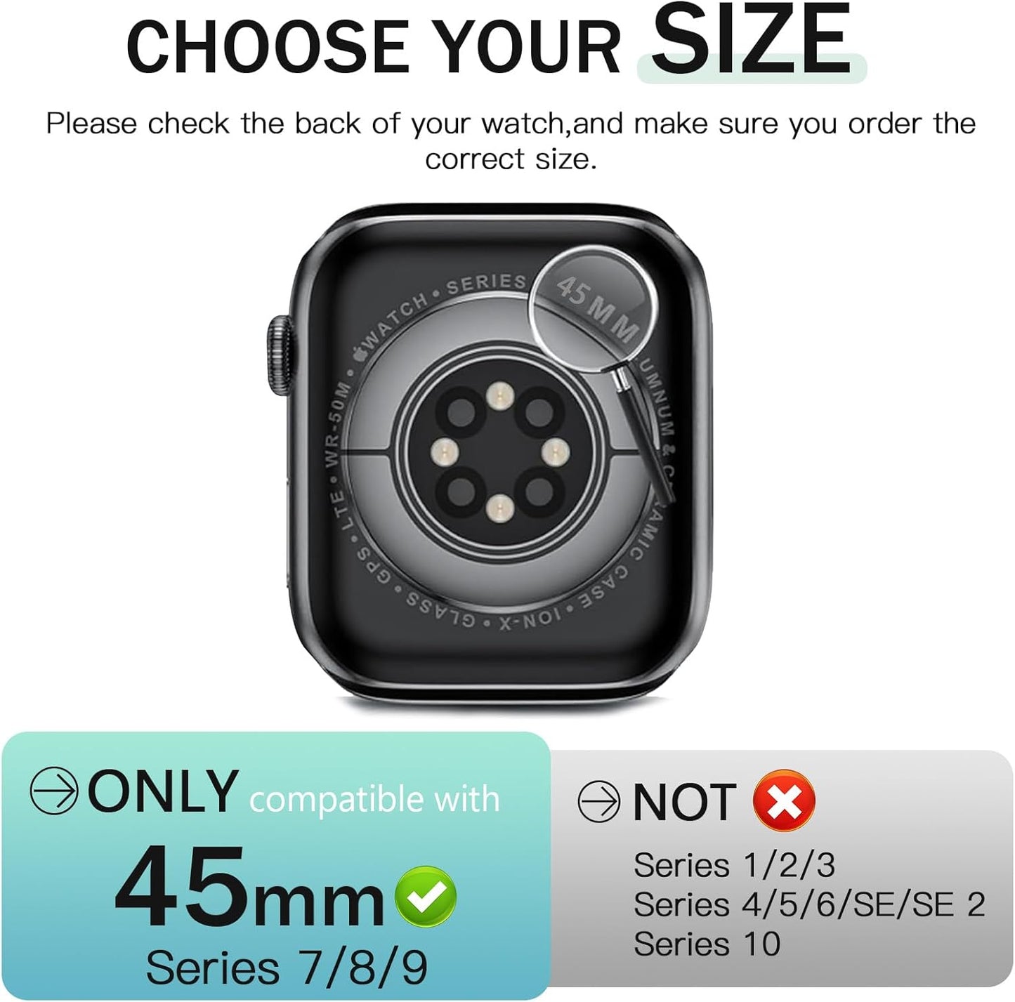 JR.DM 45mm 2 Pack Hard PC Case with HD Tempered Glass Screen Protector for Apple Watch Series 9/8/7, Slim Guard Bumper Full Coverage Protective Anti-Scratch Face Cover for iWatch, Black+Clear