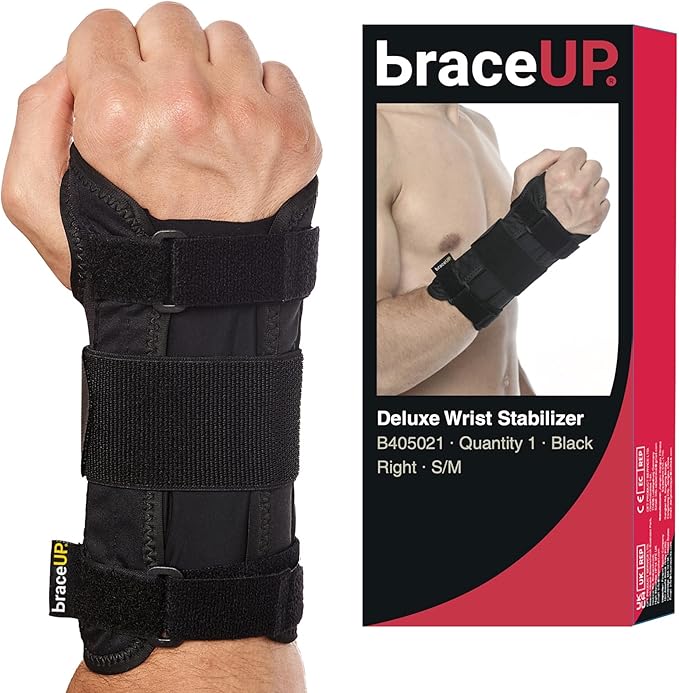 BraceUP Carpal Tunnel Wrist Brace for Men and Women - Metal Wrist Splint for Hand and Wrist Support and Tendonitis Arthrit...