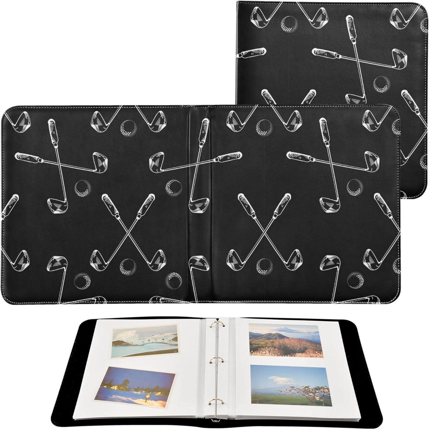 Fisyme Golf Balls Photo Album Self Adhesive DIY Scrapbook Album for 2x3 4x6 5x7 6x8 Pictures 20 Pages Memory Book for Family Wedding