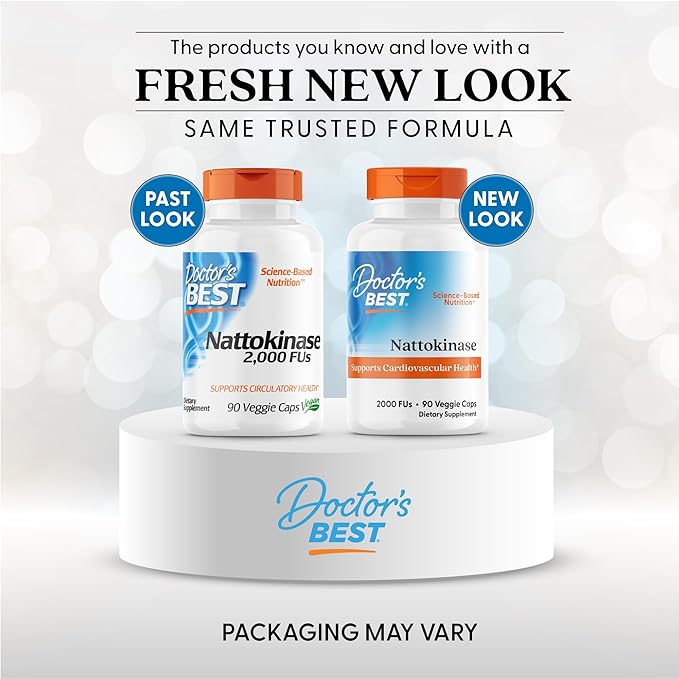 Doctors Best Nattokinase, 2000 Fus, Supports Cardiovascular Health, Non-GMO, Vegan 90 Veggie Caps