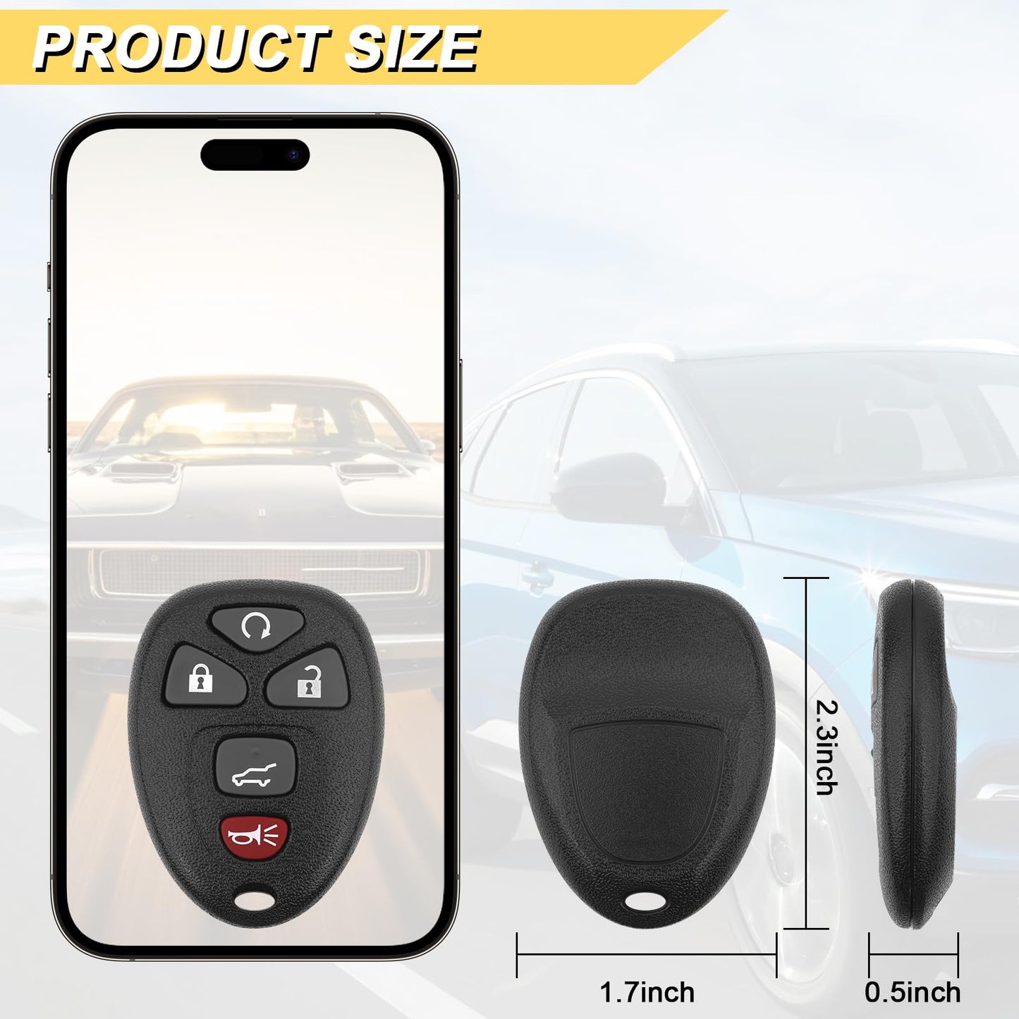 Vurkcy Key Fob Replacement For 2007-2014 Chevy Suburban Tahoe/ 09-17 Traverse/ 07-14 Gmc Yukon/ 08-17 Acadia & Buick Enclave/ 07