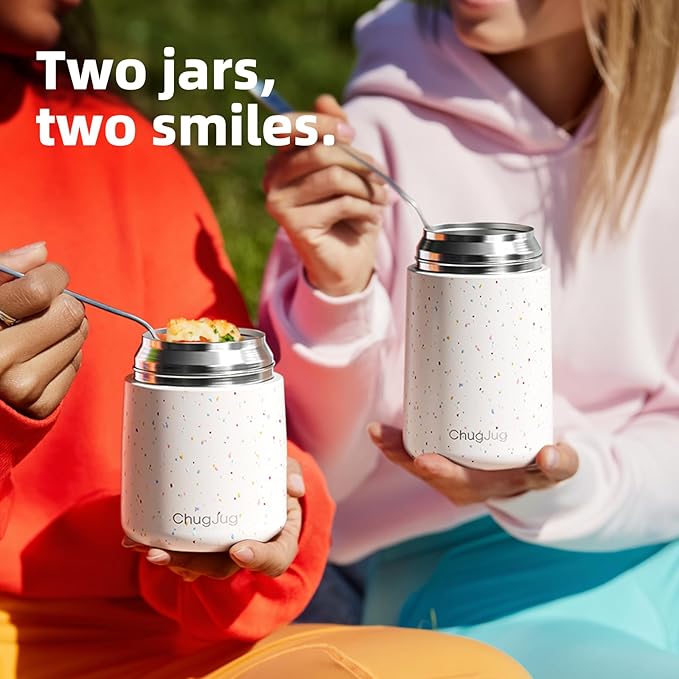 Thermo for Hot Food for Adults Kids | Wide Mouth, 26 oz Insulated Food Jar with Spoon, Leakproof Soup Thermo for School Office Travel, Thermal Steel Lunch Container Easy to Carry (White)