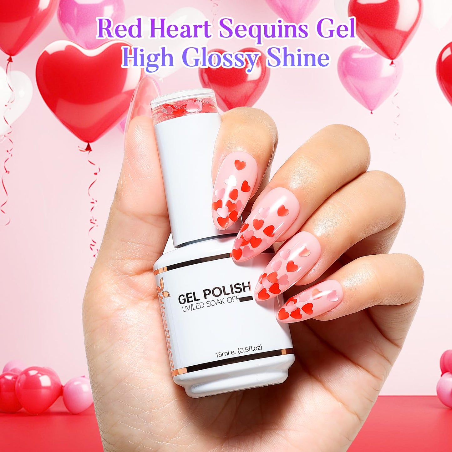 Nicedeco Hema Free Cruelty Free Vegan Gel Nail Polish, High Gloss Long Lasting Soak Off LED U V Gel Polish 1 Pcs 15ml - 332