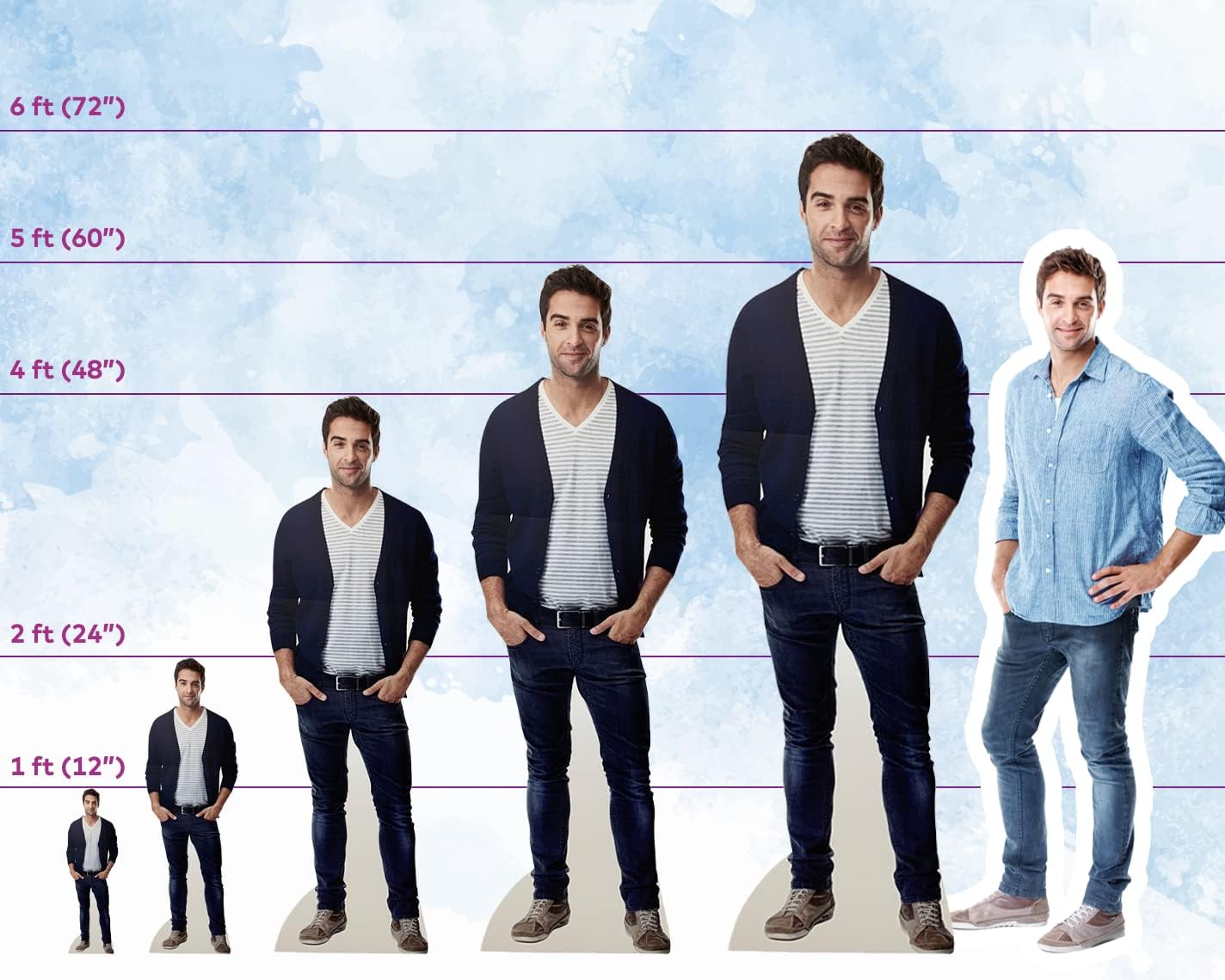 Custom Life Size Cardboard Cutout - Personalized High Resolution Stand Up Custom Cutout Upload Your Own Photo - Perfect for Wedding & Birthday, 1ft to 6ft (Cardboard), Multi Color